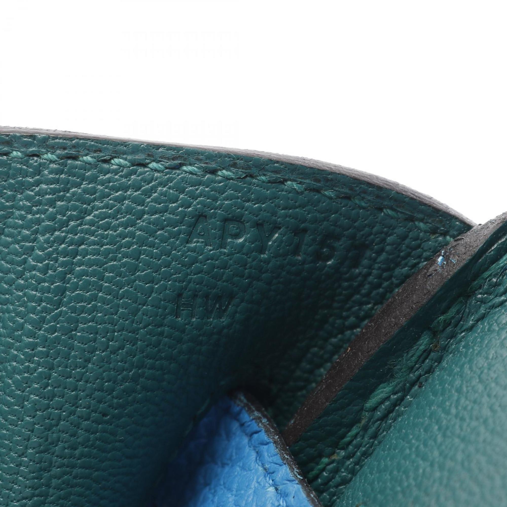 Hermes Birkin Blue Green Togo Leather Leather Handbag (Pre-Owned)