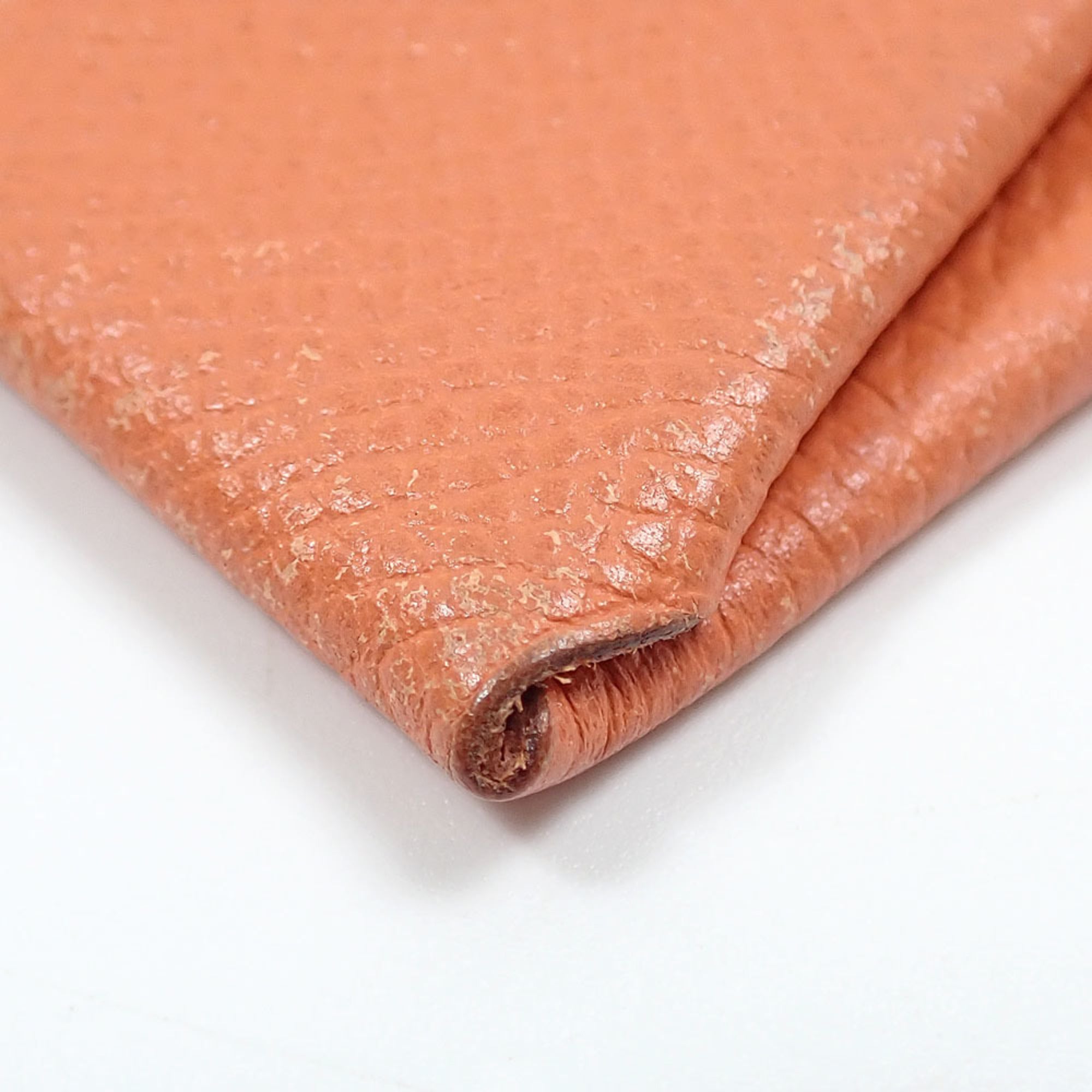 Hermes Bastia Orange Leather Coin Purse/Coin Case (Pre-Owned)