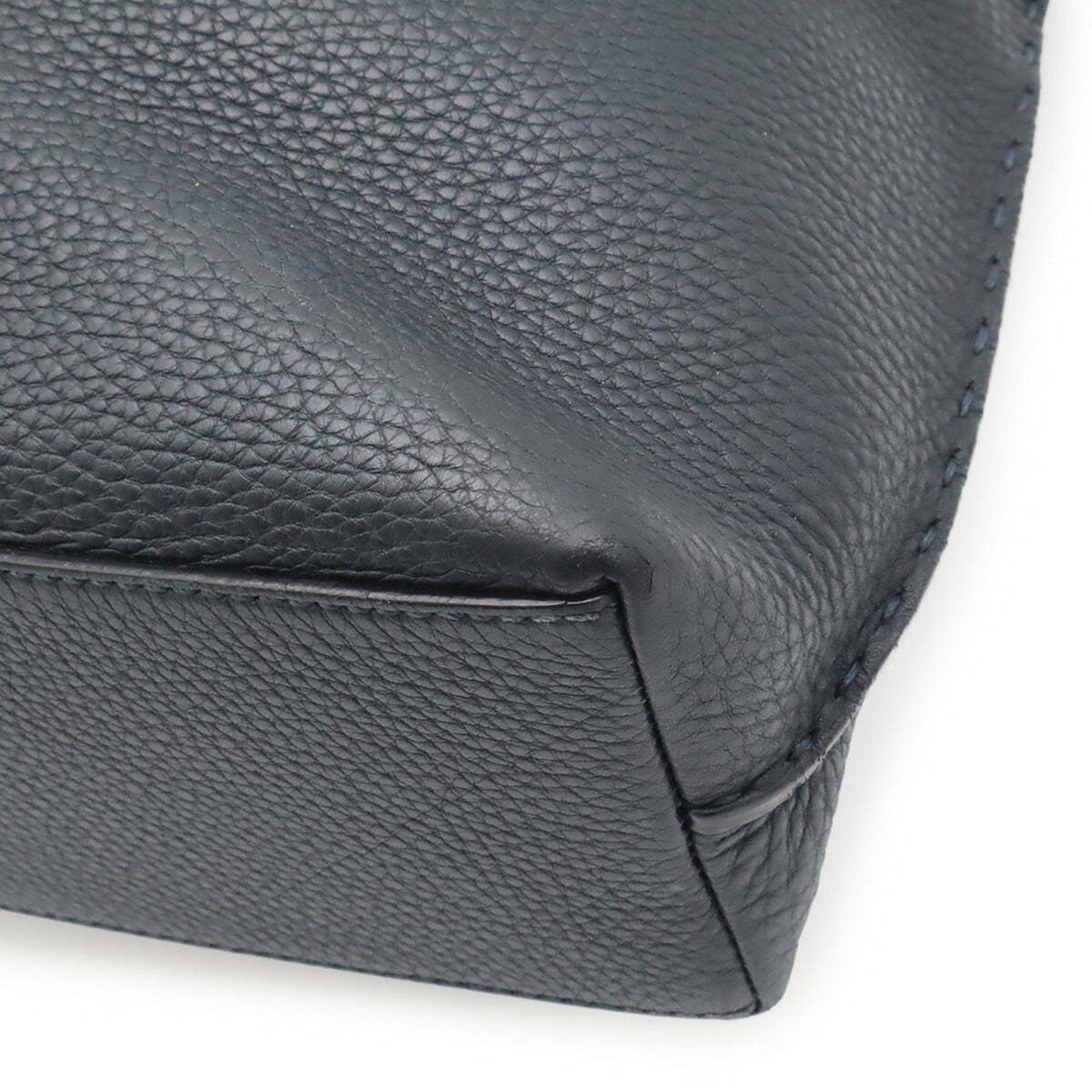 Fendi Selleria Navy Leather Shoulder Bag Tote Bag (Pre-Owned)