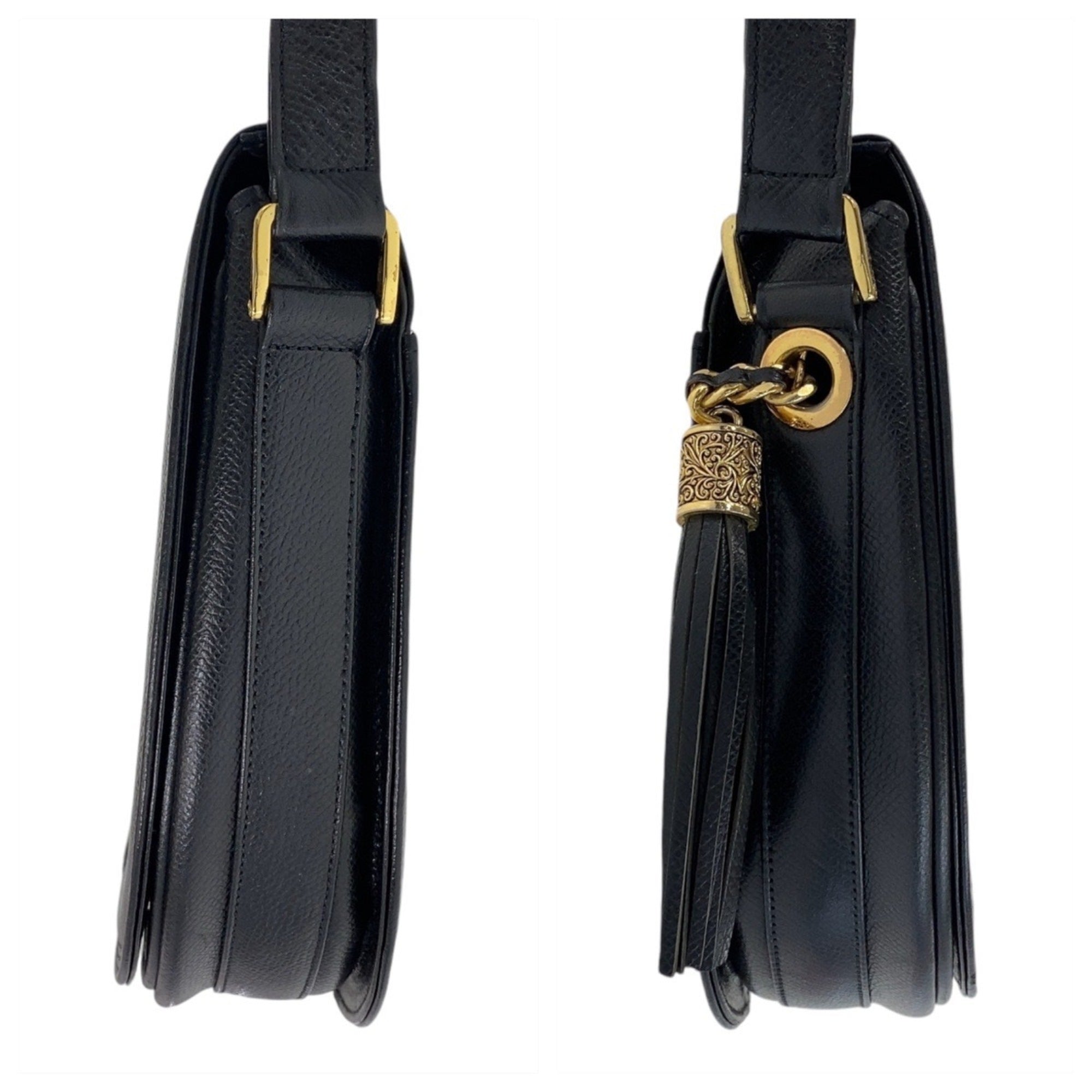 Valentino Garavani Black Leather Pochette Shoulder Bag (Pre-Owned)