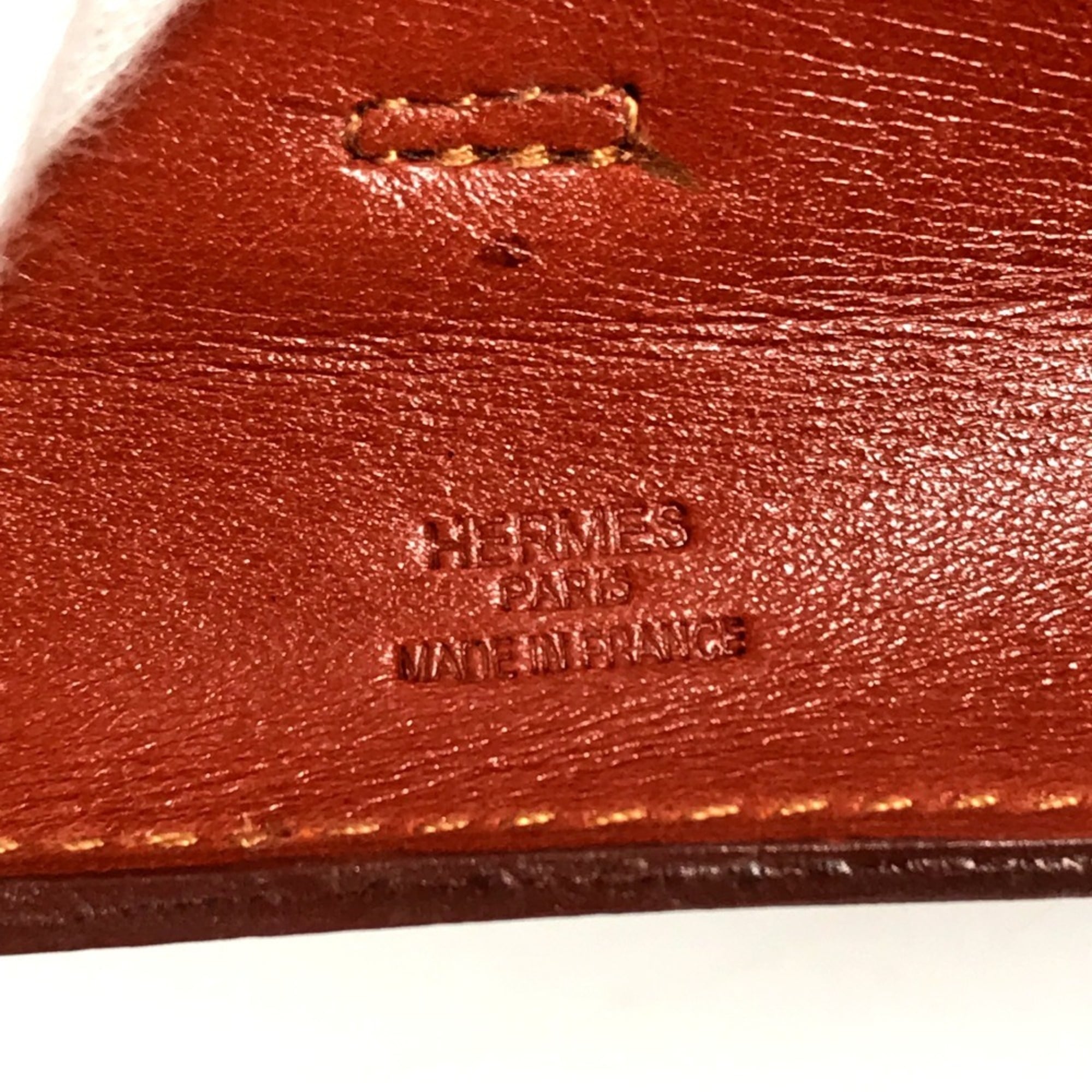 Hermes Onimaitou Brown Leather Handbag Shoulder Bag (Pre-Owned)
