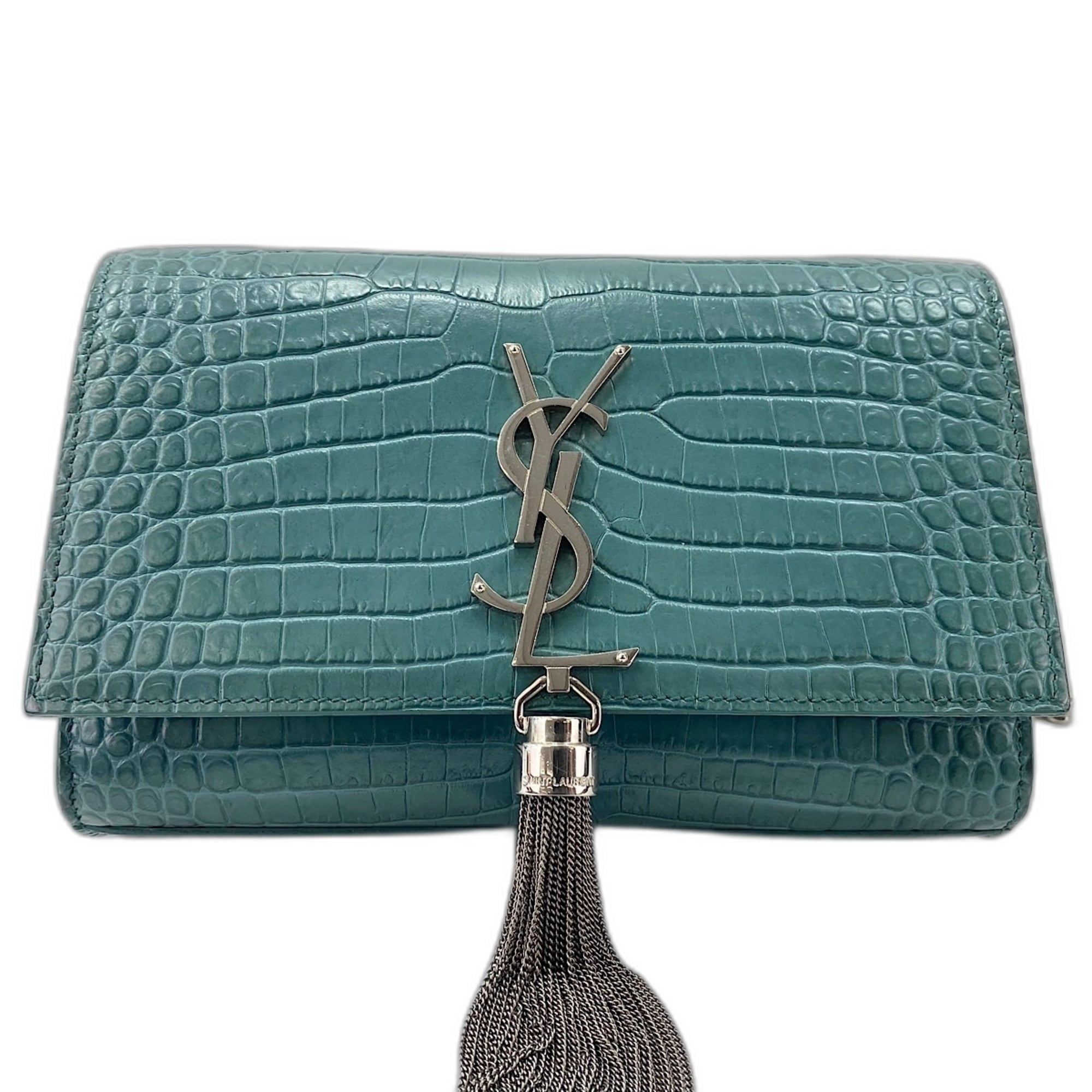 Yves Saint Laurent Green Leather Shoulder Bag (Pre-Owned)