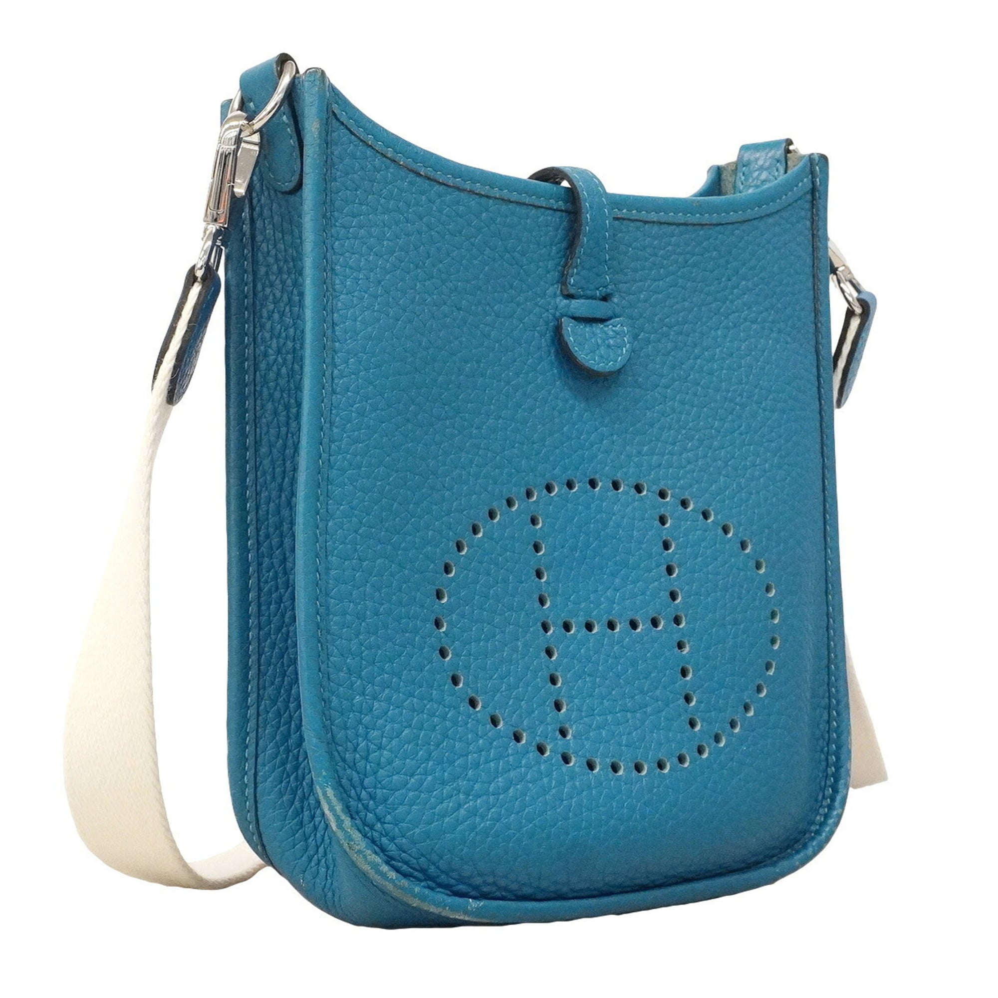 Hermes Blue Taurillon Clemence Leather Shoulder Bag (Pre-Owned)