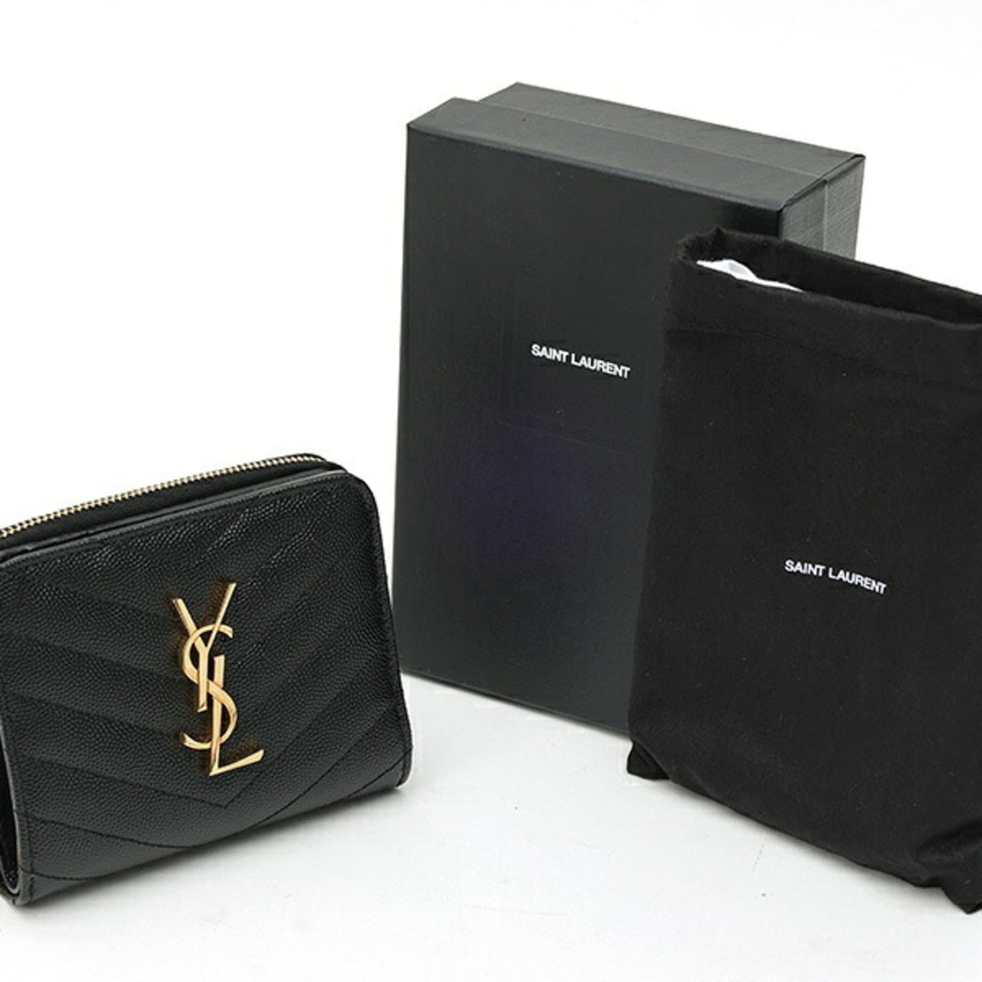 Saint Laurent Black Leather Wallet (Bi-Fold) (Pre-Owned)