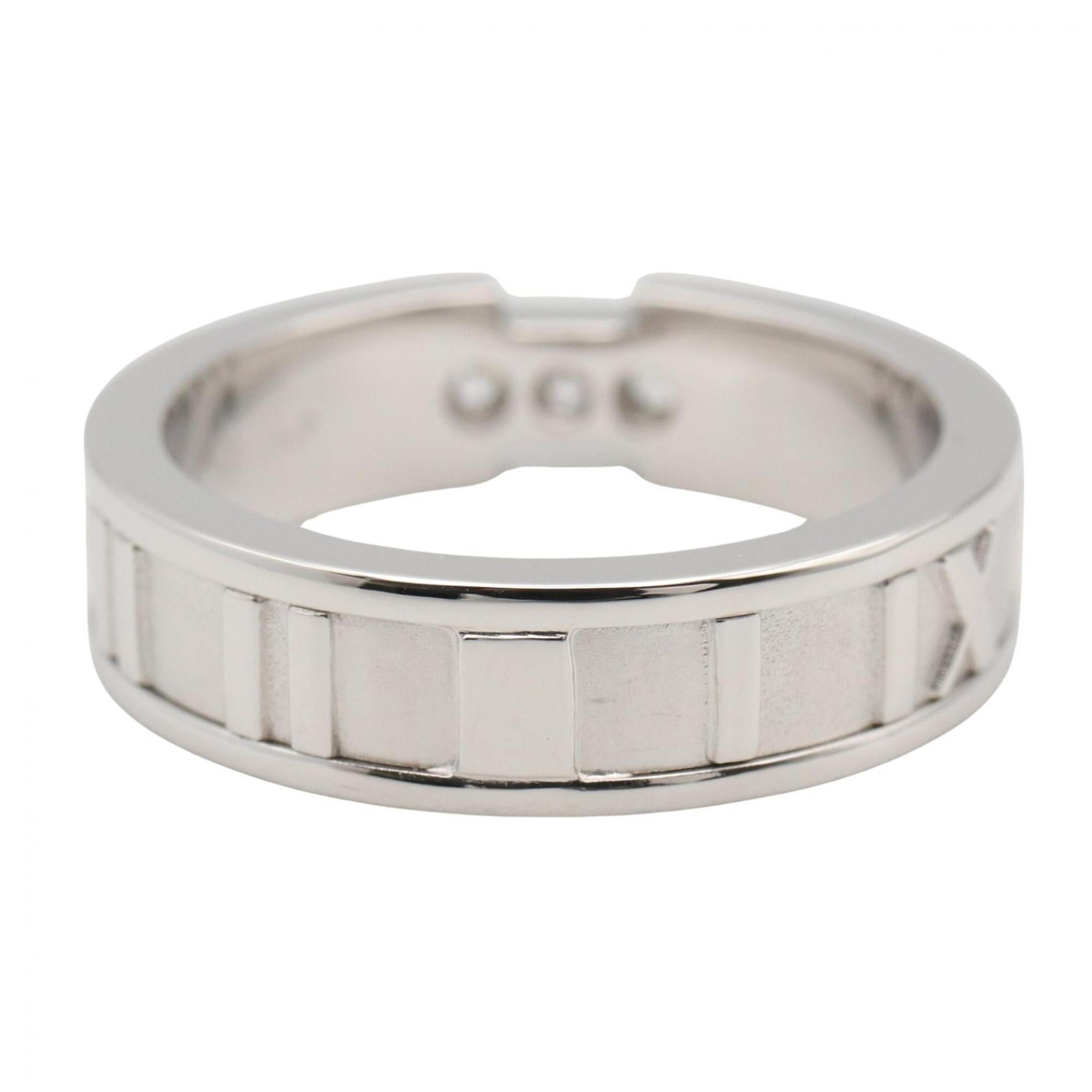 Tiffany Silver Clear White Gold (18K) Band Ring (Pre-Owned)