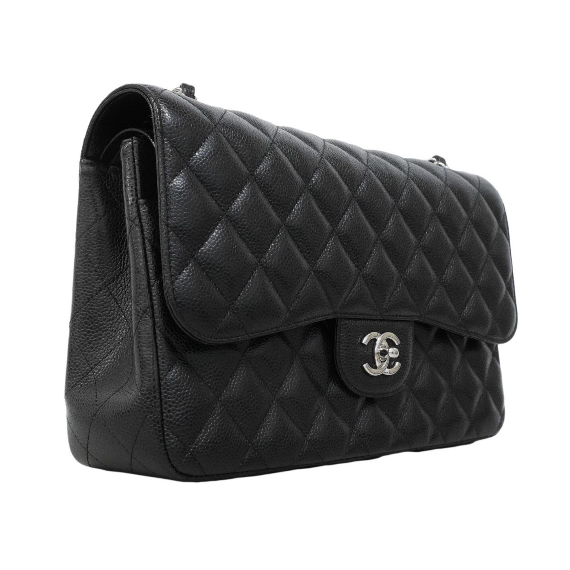 Chanel Black Grained Calfskin Shoulder Bag (Pre-Owned)