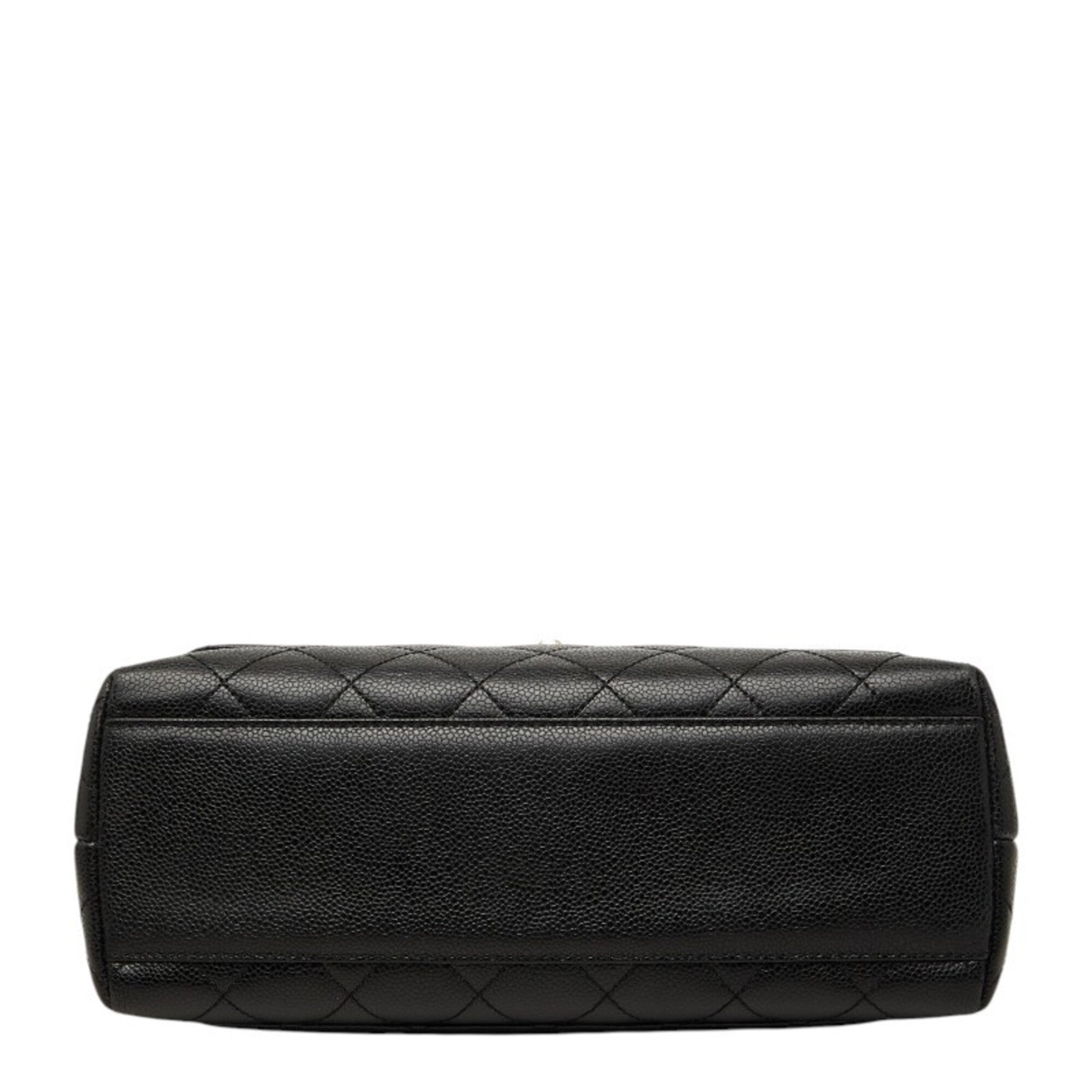 Chanel Black Grained Calfskin Handbag (Pre-Owned)