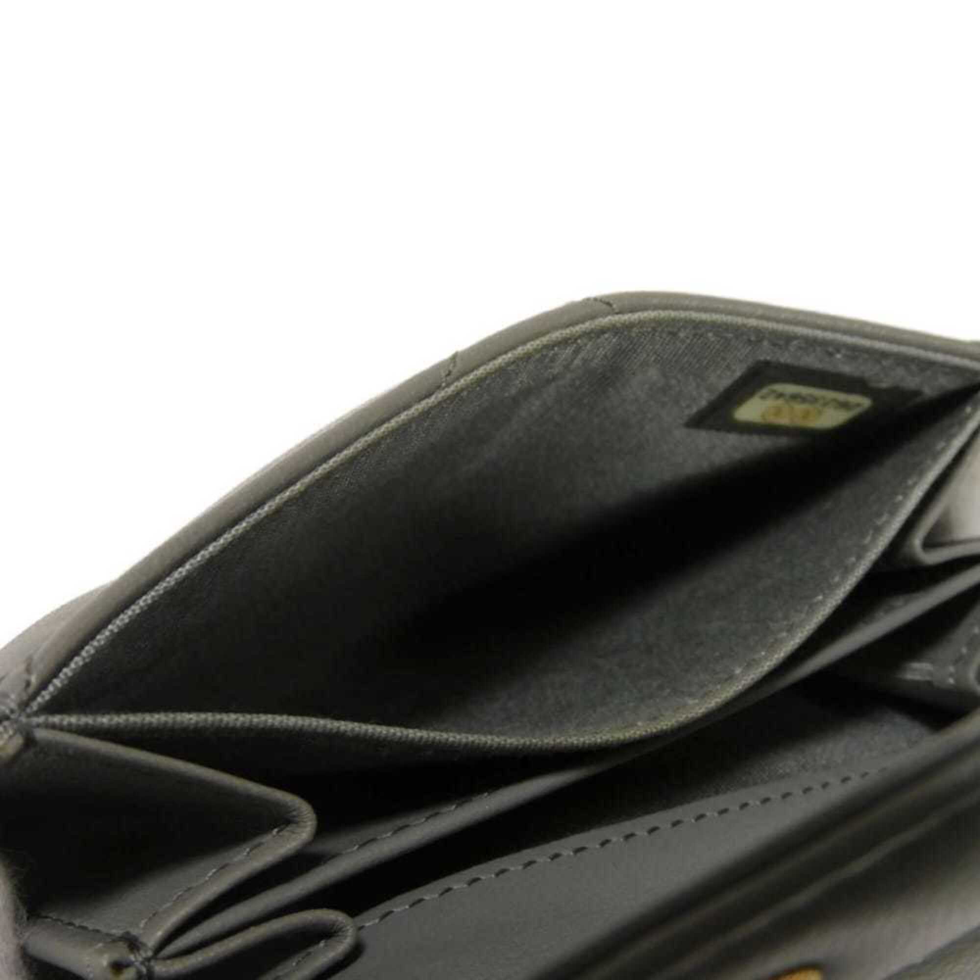 Chanel Gray Leather Wallet (Bi-Fold) (Pre-Owned)