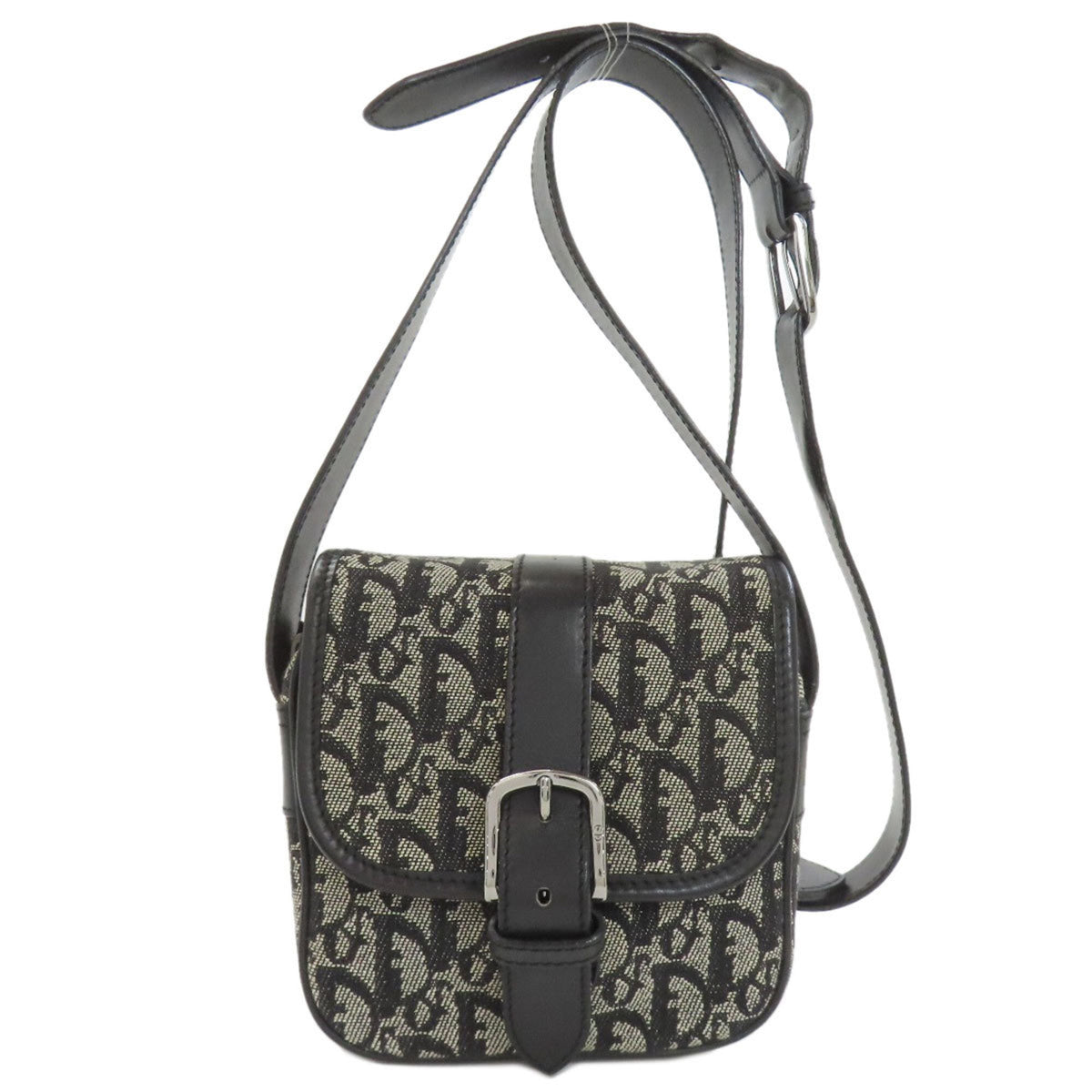 Christian Dior Trotter Black Canvas Shoulder Bag (Pre-Owned)