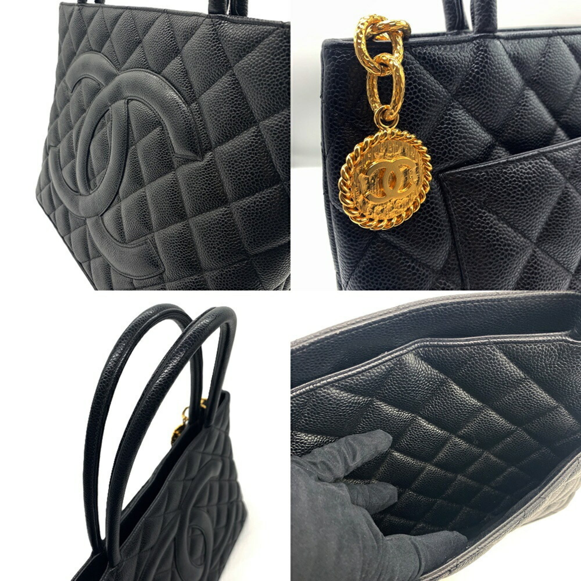 Chanel Black Grained Calfskin Tote Bag (Pre-Owned)