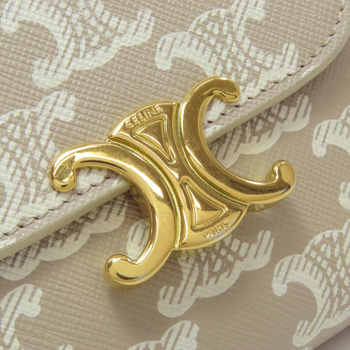 Celine Beige Leather Wallet (Tri-Fold) (Pre-Owned)