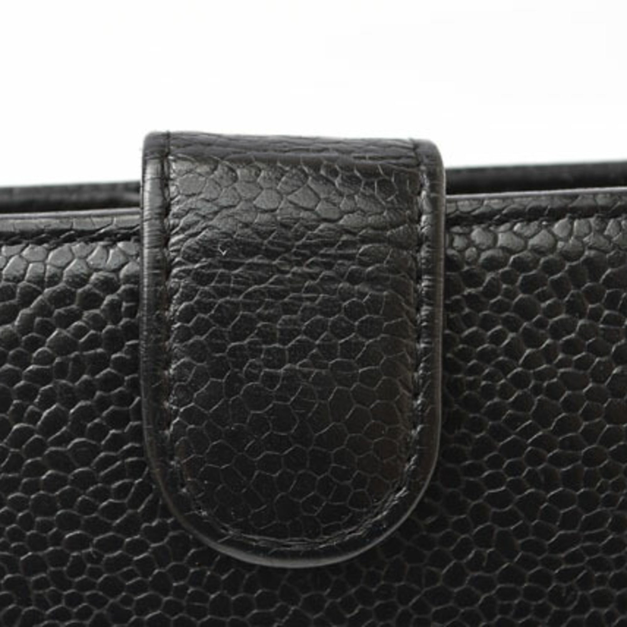 Chanel Black Caviar Leather Wallet (Bi-Fold) (Pre-Owned)