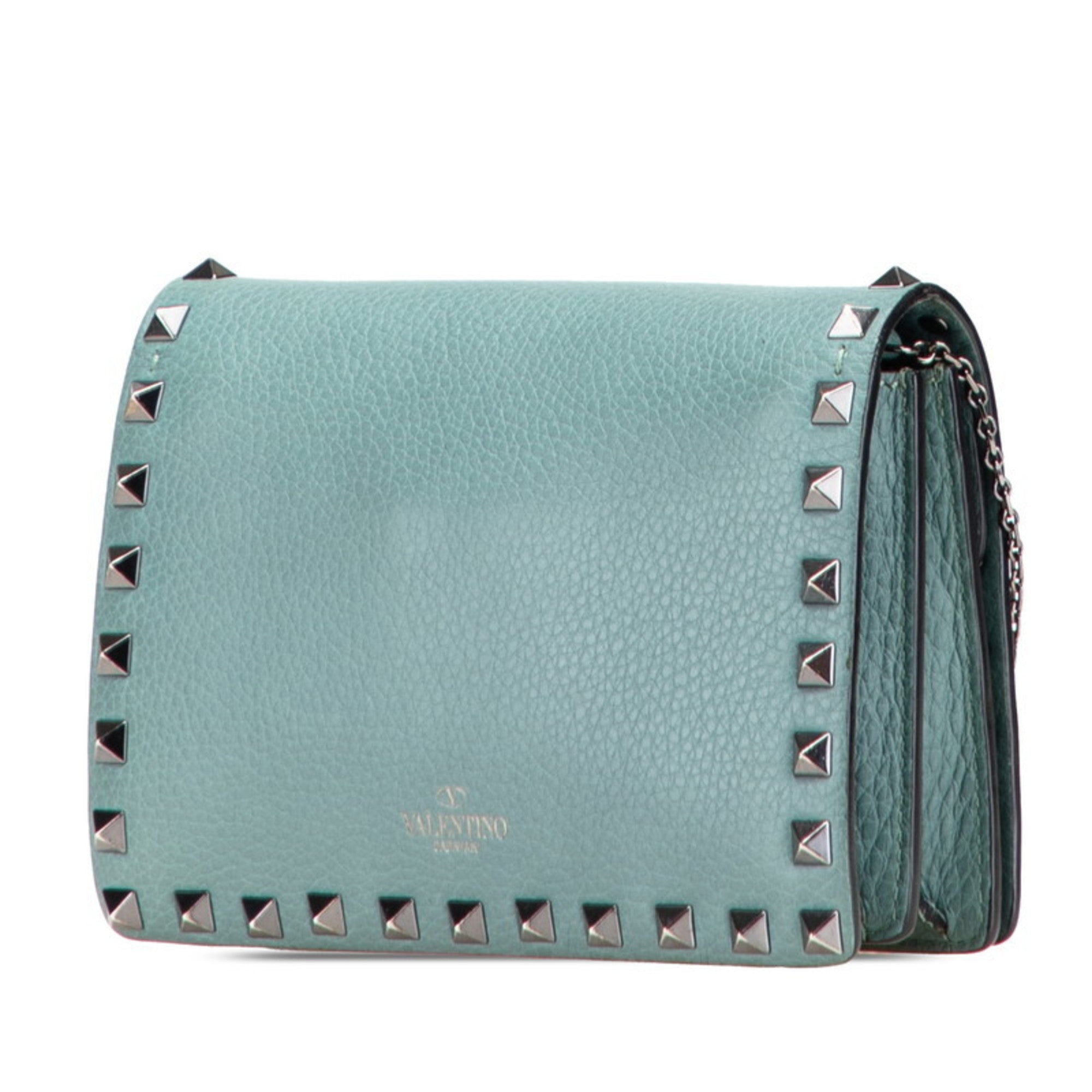 Valentino Green Leather Shoulder Bag (Pre-Owned)