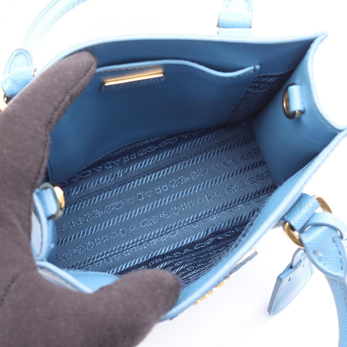 Prada Blue Leather Handbag (Pre-Owned)