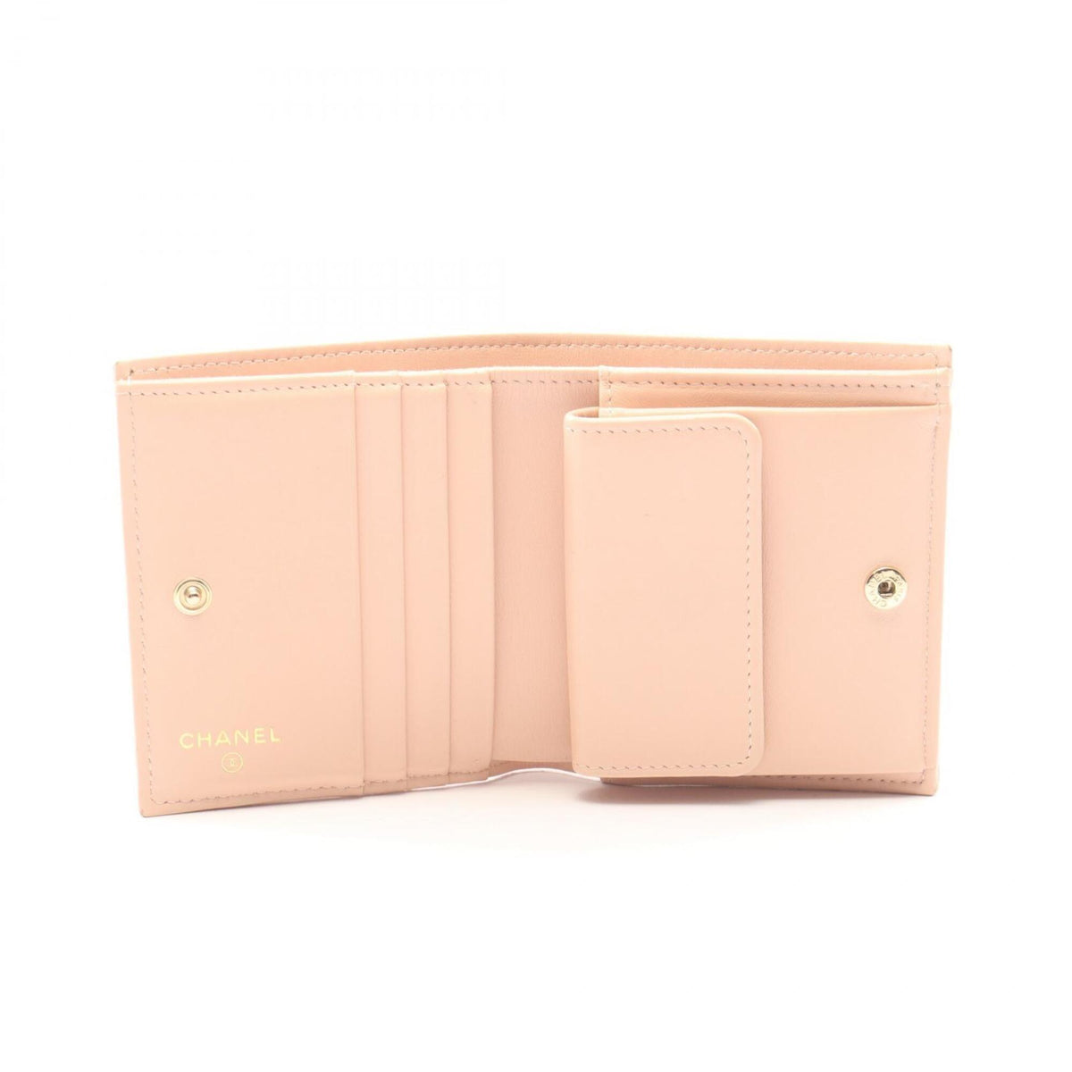 Chanel Pink Grained Calfskin Wallet (Bi-Fold) (Pre-Owned)