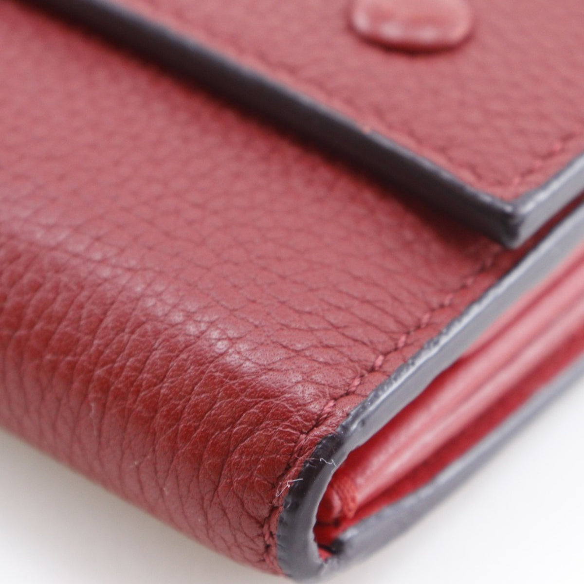 Celine Red Color Leather Wallet (Tri-Fold) (Pre-Owned)