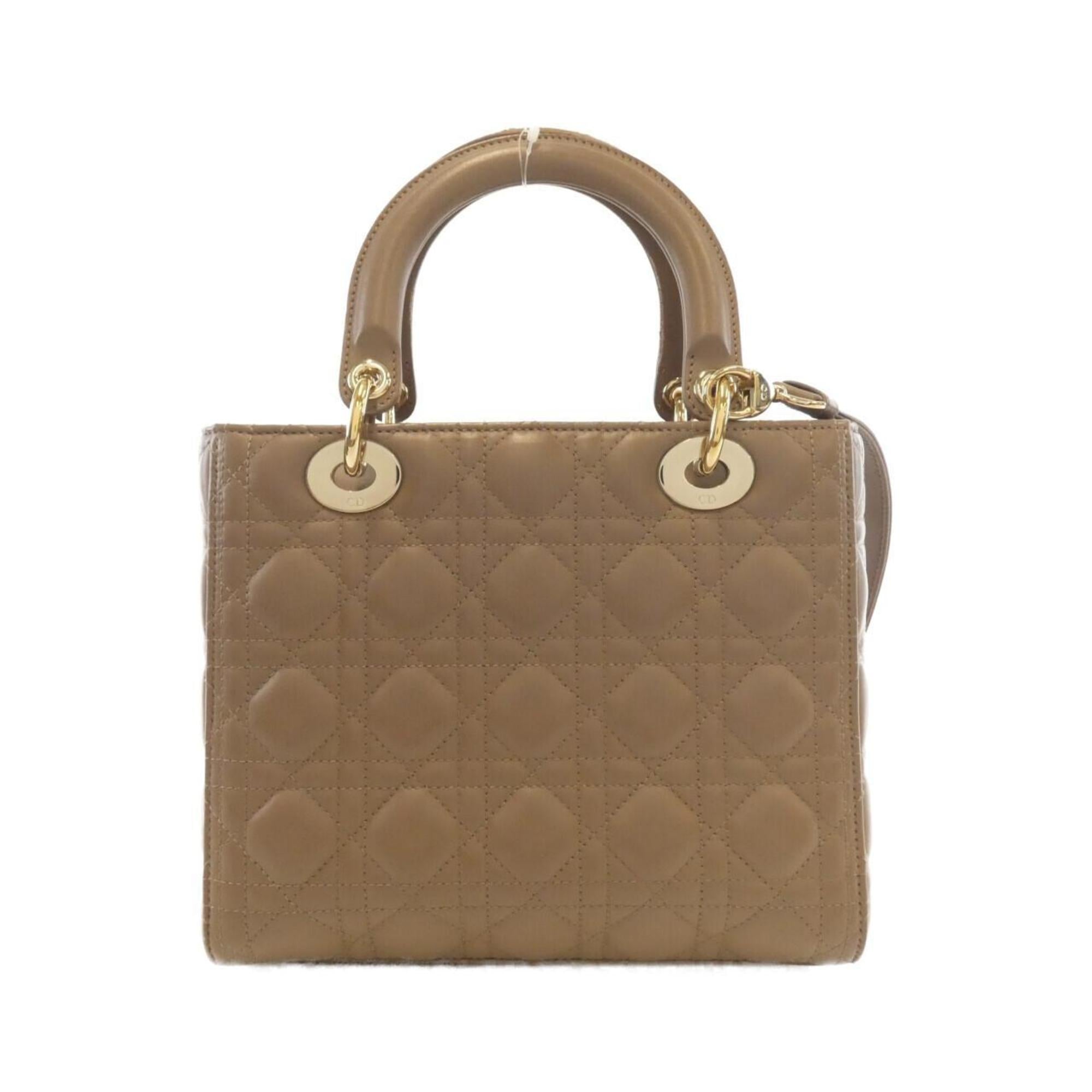 Christian Dior Brown Leather Handbag Shoulder Bag (Pre-Owned)
