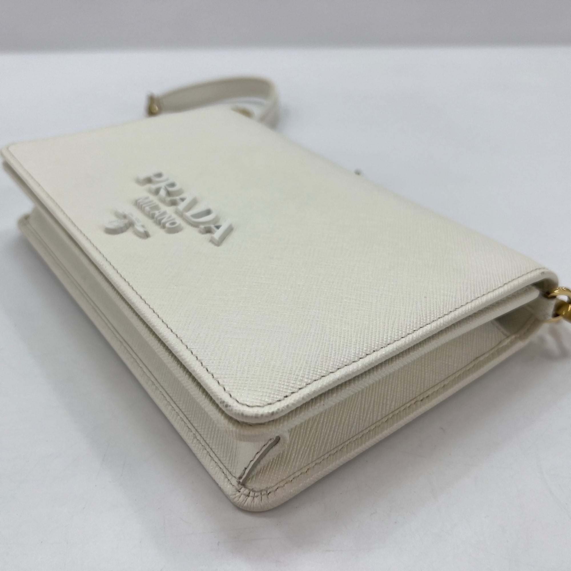 Prada Clear White Handbag Shoulder Bag (Pre-Owned)
