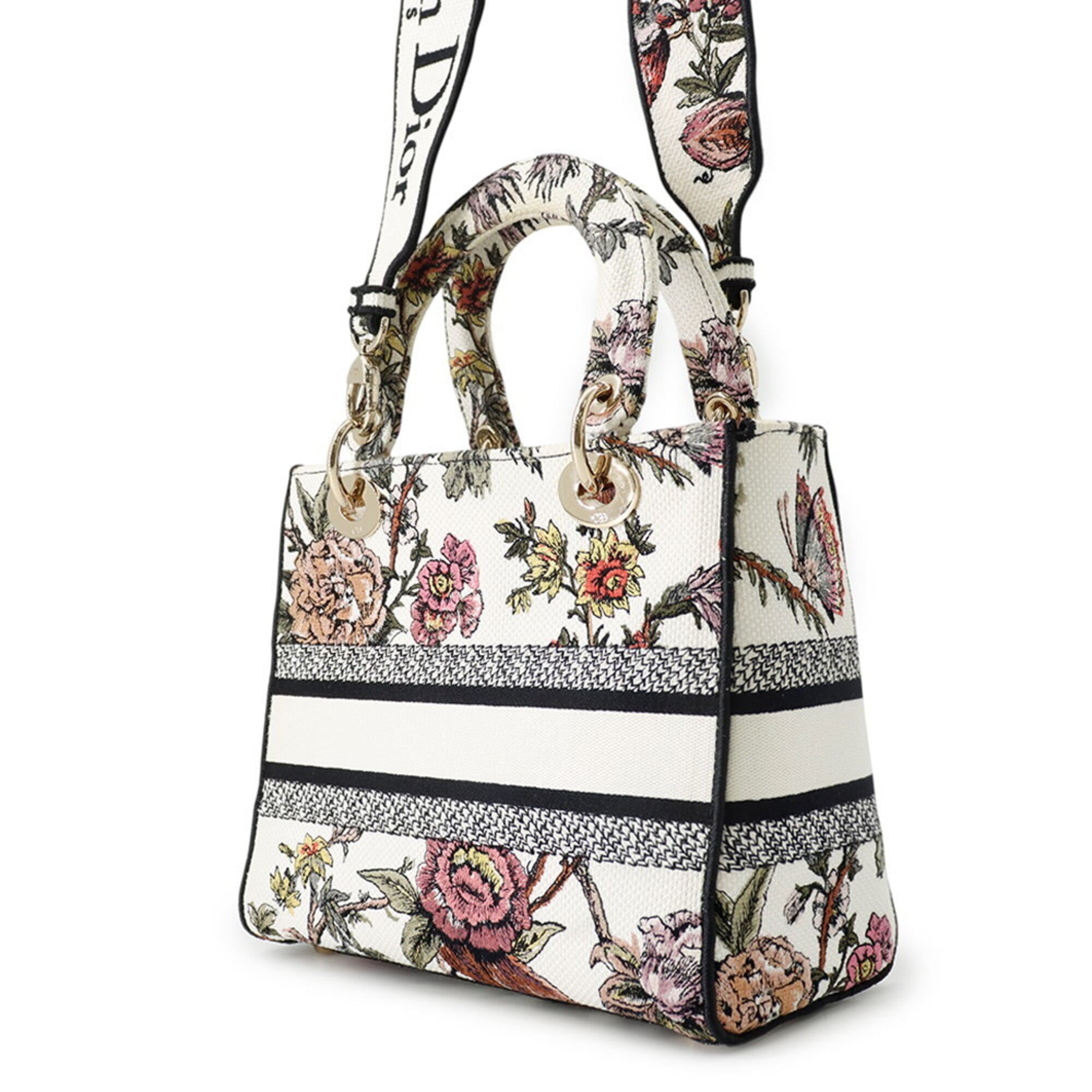 Christian Dior Multi-Color White Canvas Handbag (Pre-Owned)