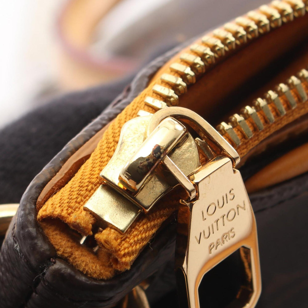 Louis Vuitton Brown Monogram Saffron Yellow Coated Canvas Leather Handbag (Pre-Owned)