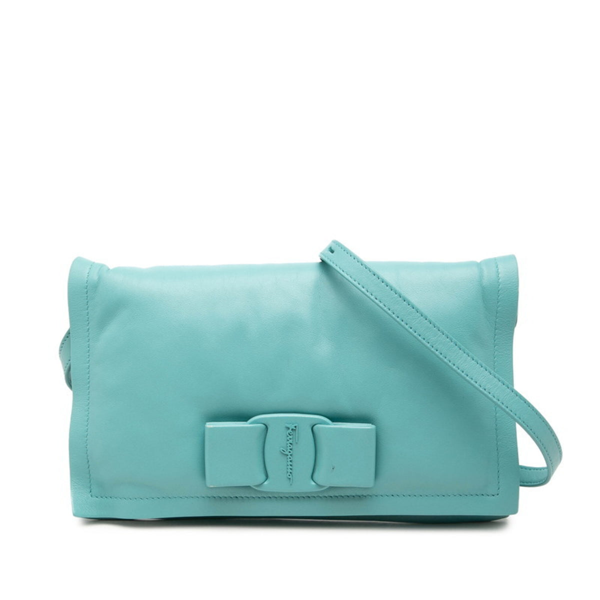 Salvatore Ferragamo Blue Leather Shoulder Bag (Pre-Owned)