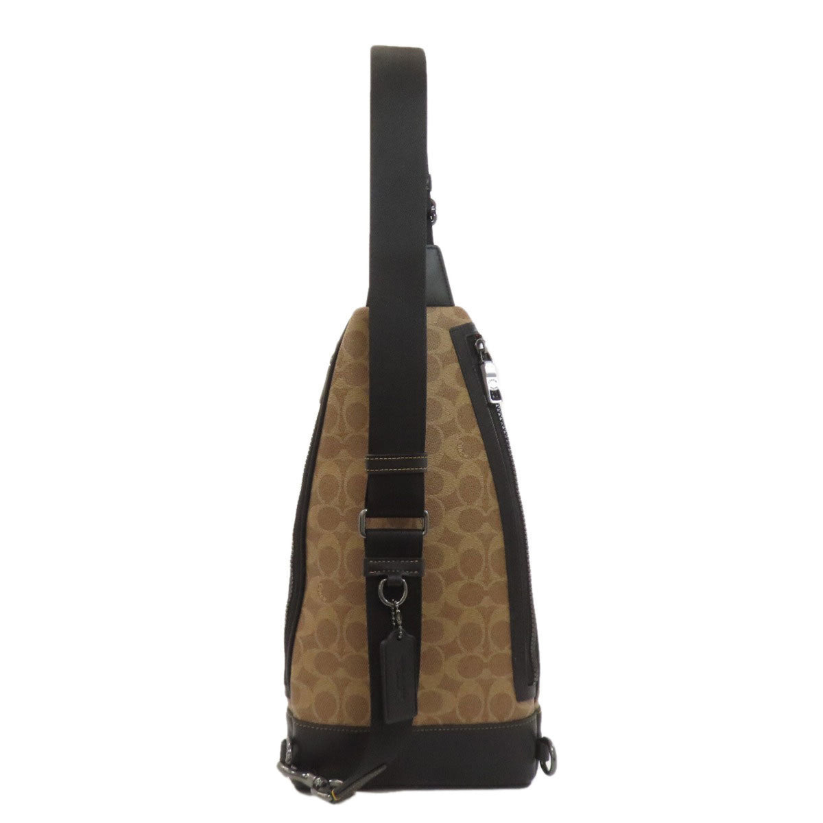 Coach Black Brown Pvc Leather Sling Bag (Pre-Owned)