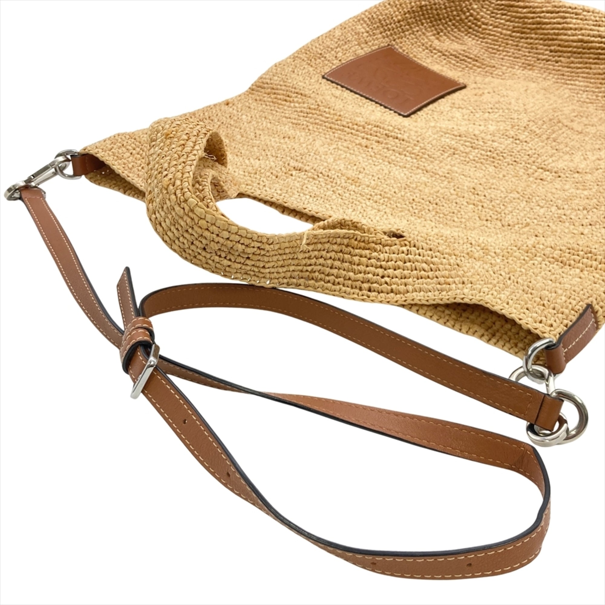 Loewe Beige Raffia Leather Shoulder Bag (Pre-Owned)