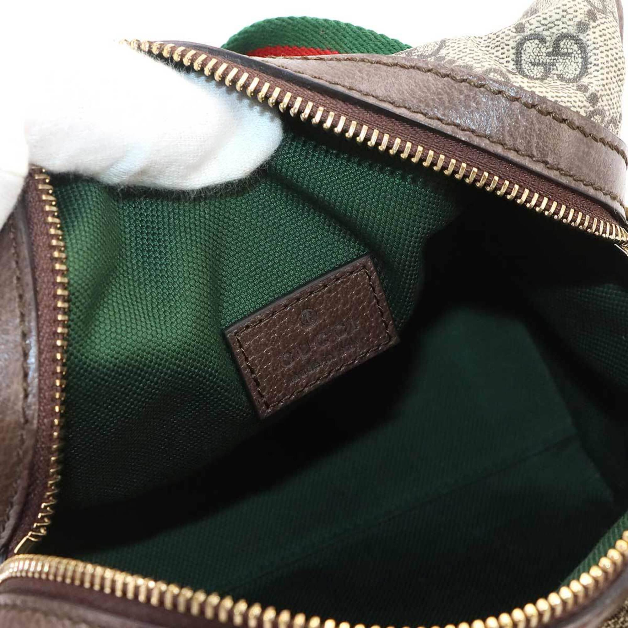 Gucci Beige Brown Gg Supreme Leather Handbag (Pre-Owned)
