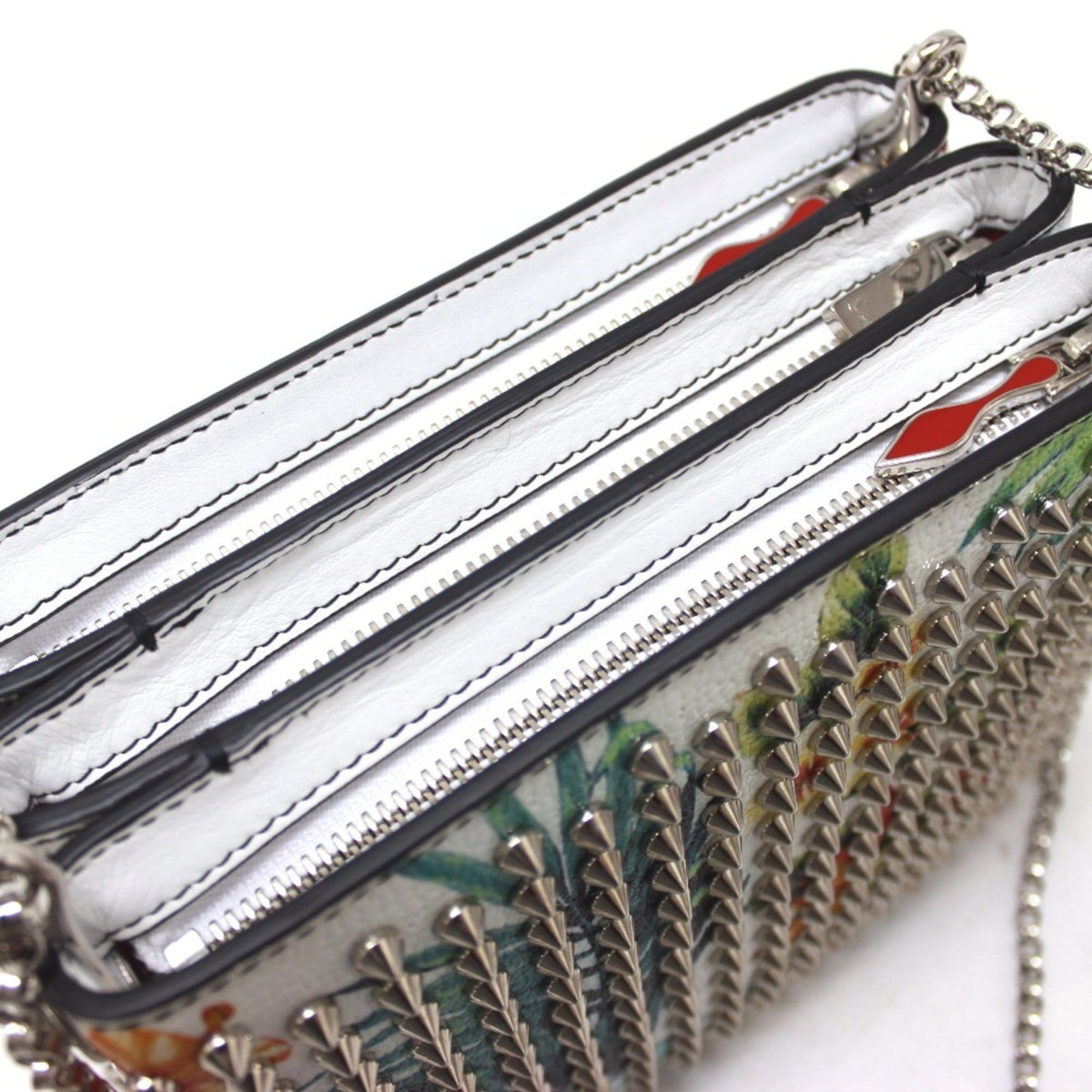 Christian Louboutin Multi-Color White Patent Leather Shoulder Bag (Pre-Owned)