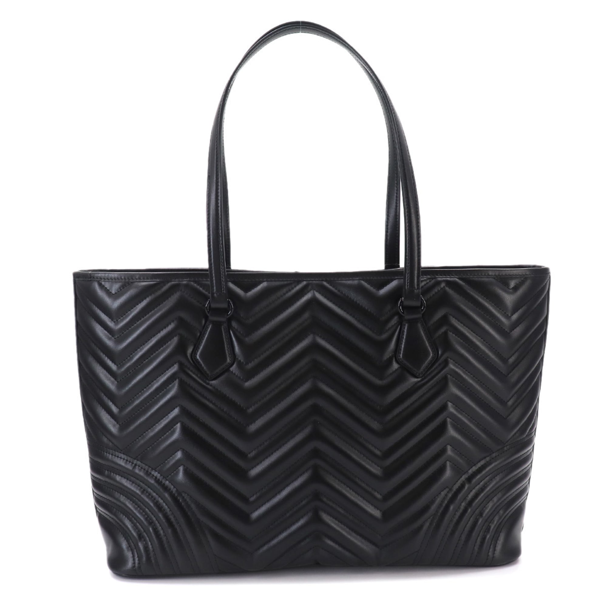 Gucci Gg Marmont Black Leather Tote Bag (Pre-Owned)