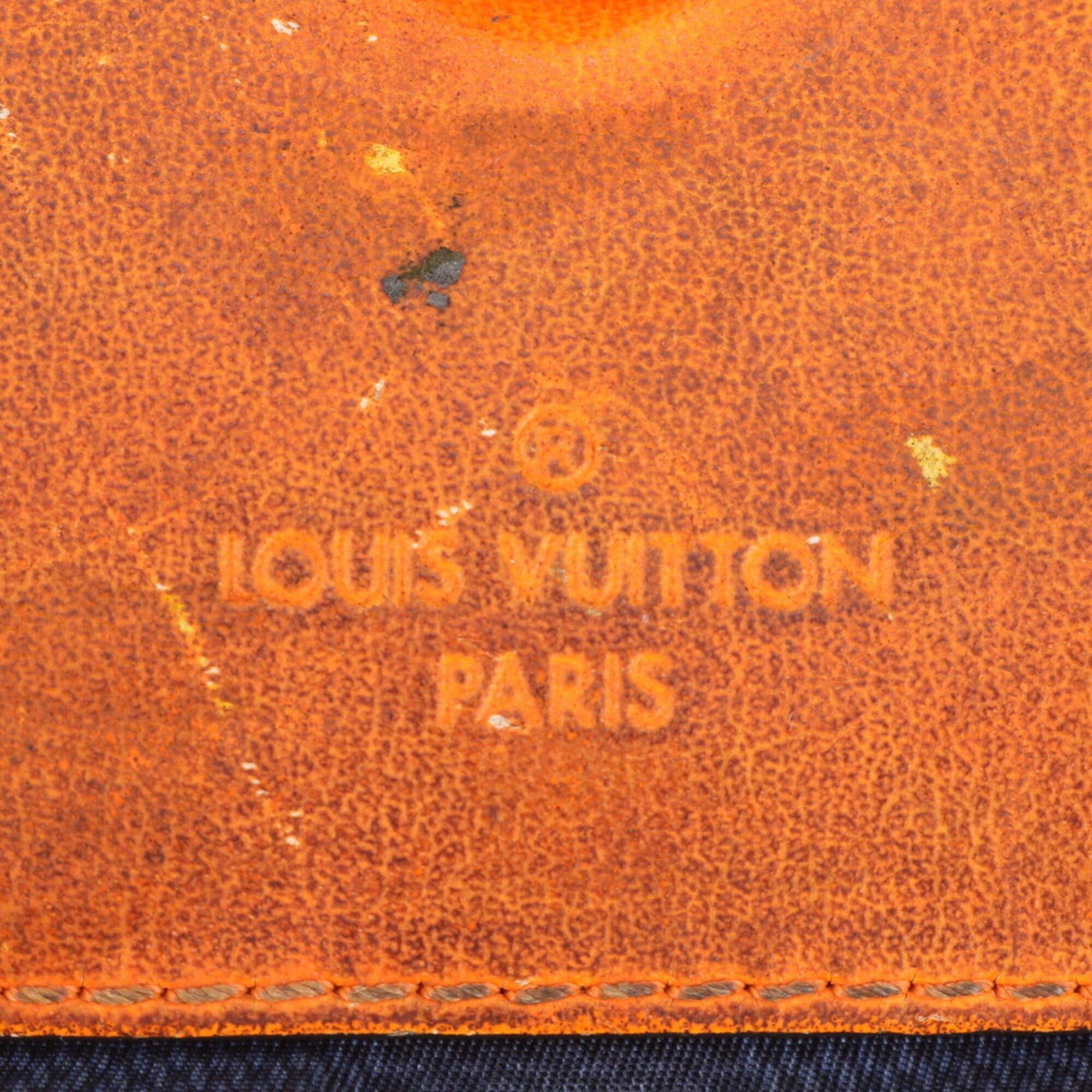 Louis Vuitton Navy Leather Nylon Pouch Sling Bag (Pre-Owned)