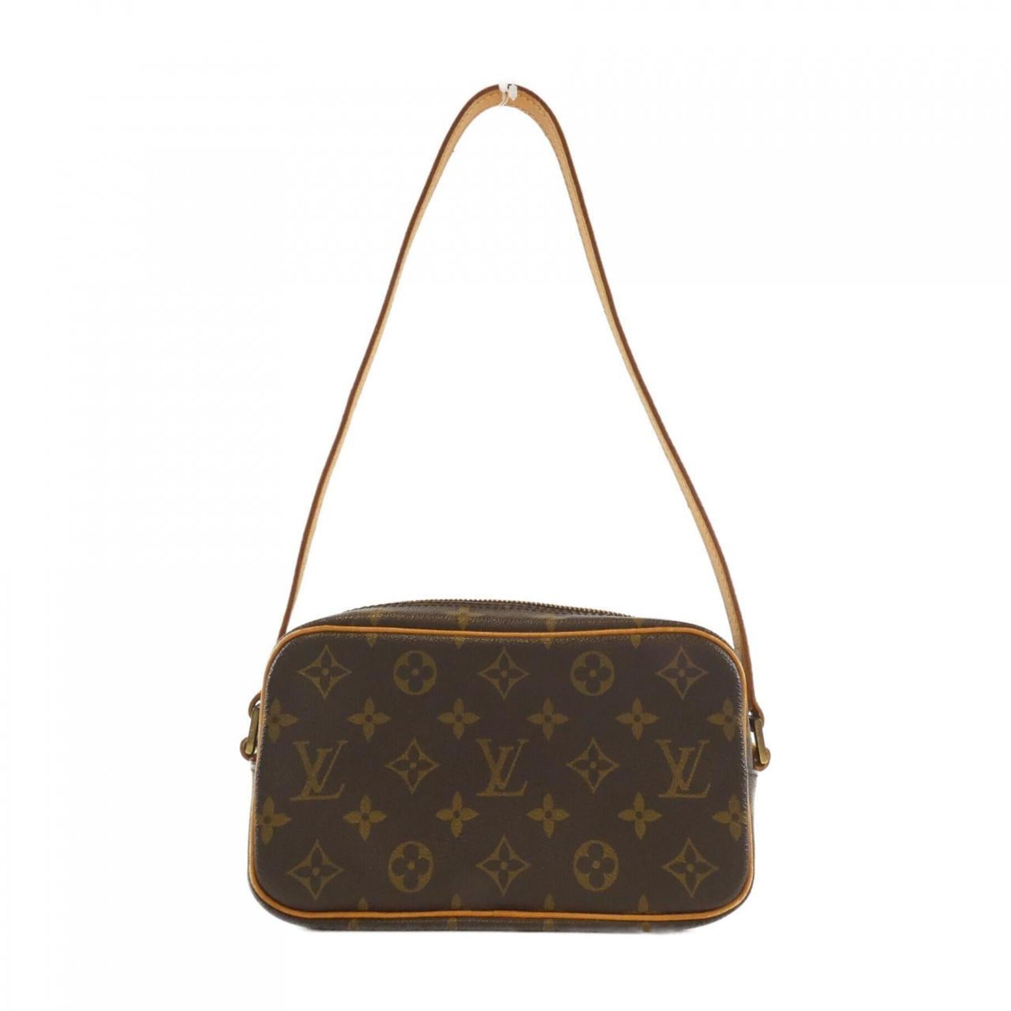 Louis Vuitton Marron Coated Canvas Pochette Shoulder Bag (Pre-Owned)