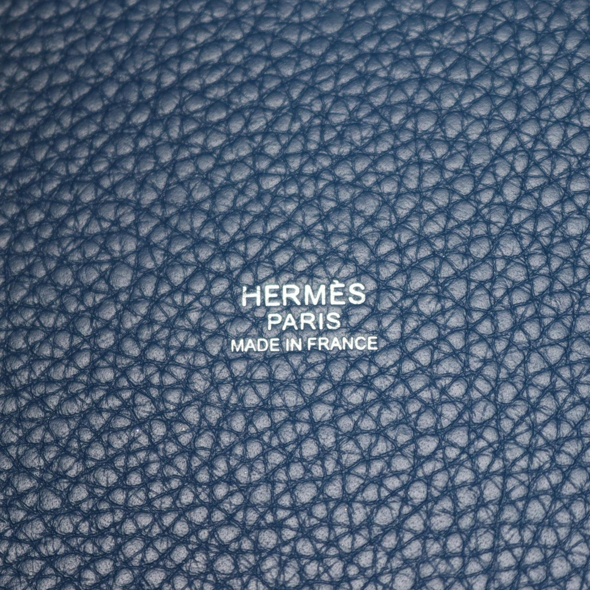 Hermes Blue Taurillon Clemence Leather Handbag (Pre-Owned)
