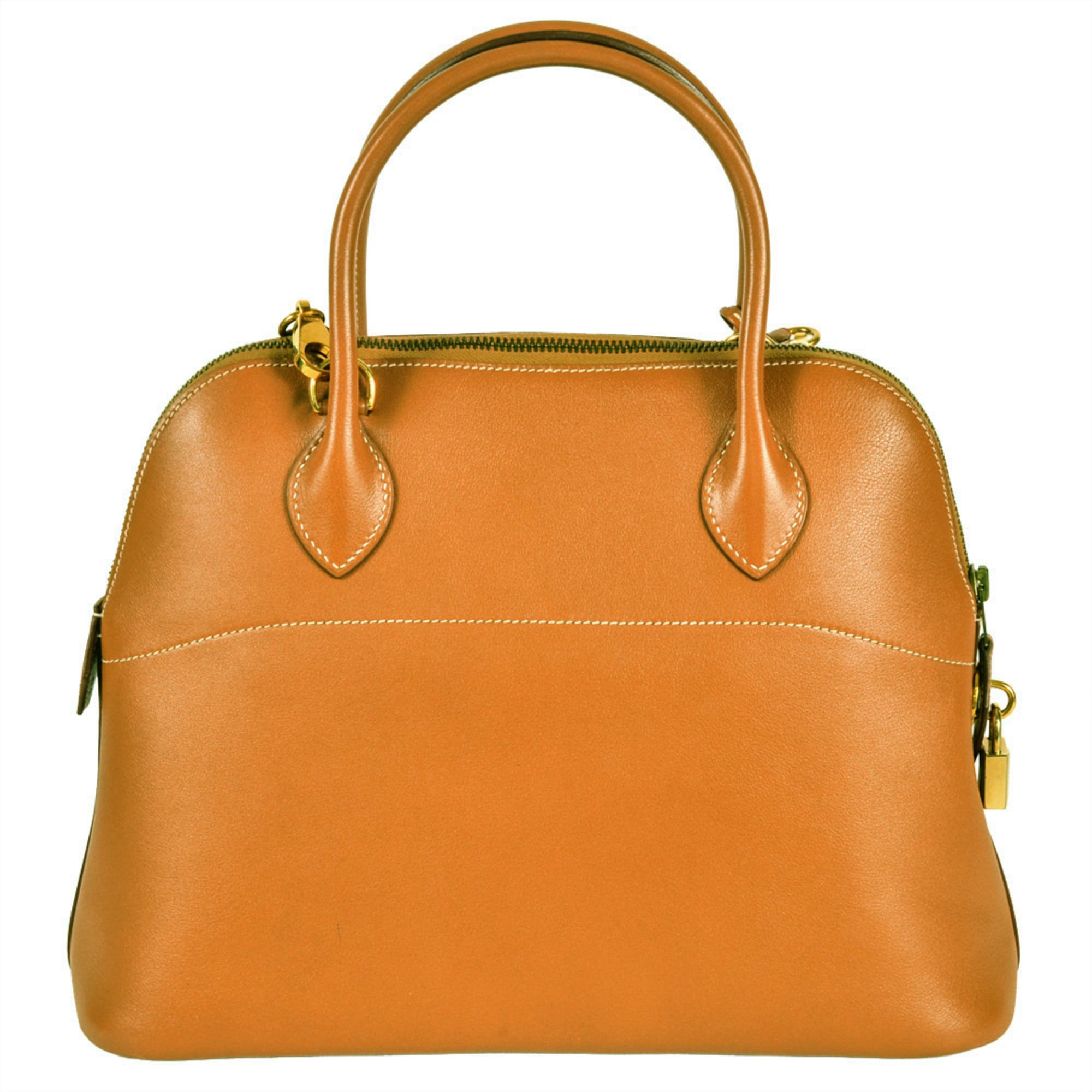 Hermes Bolide Gold Barenia Leather Handbag (Pre-Owned)