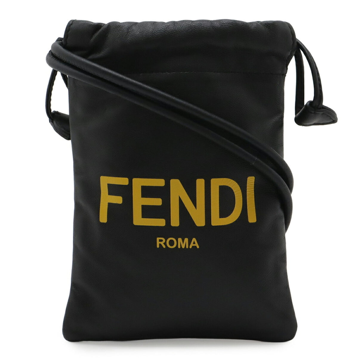 Fendi Black Yellow Leather Pouch (Pre-Owned)