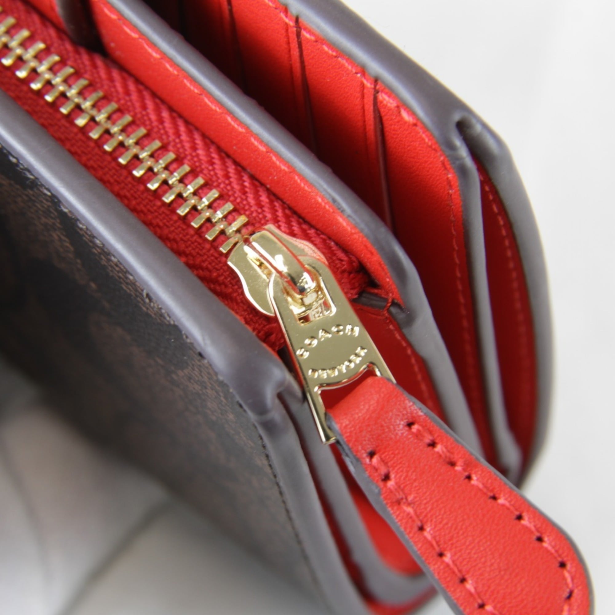 Coach Brown Pvc Leather Wallet (Bi-Fold) (Pre-Owned)