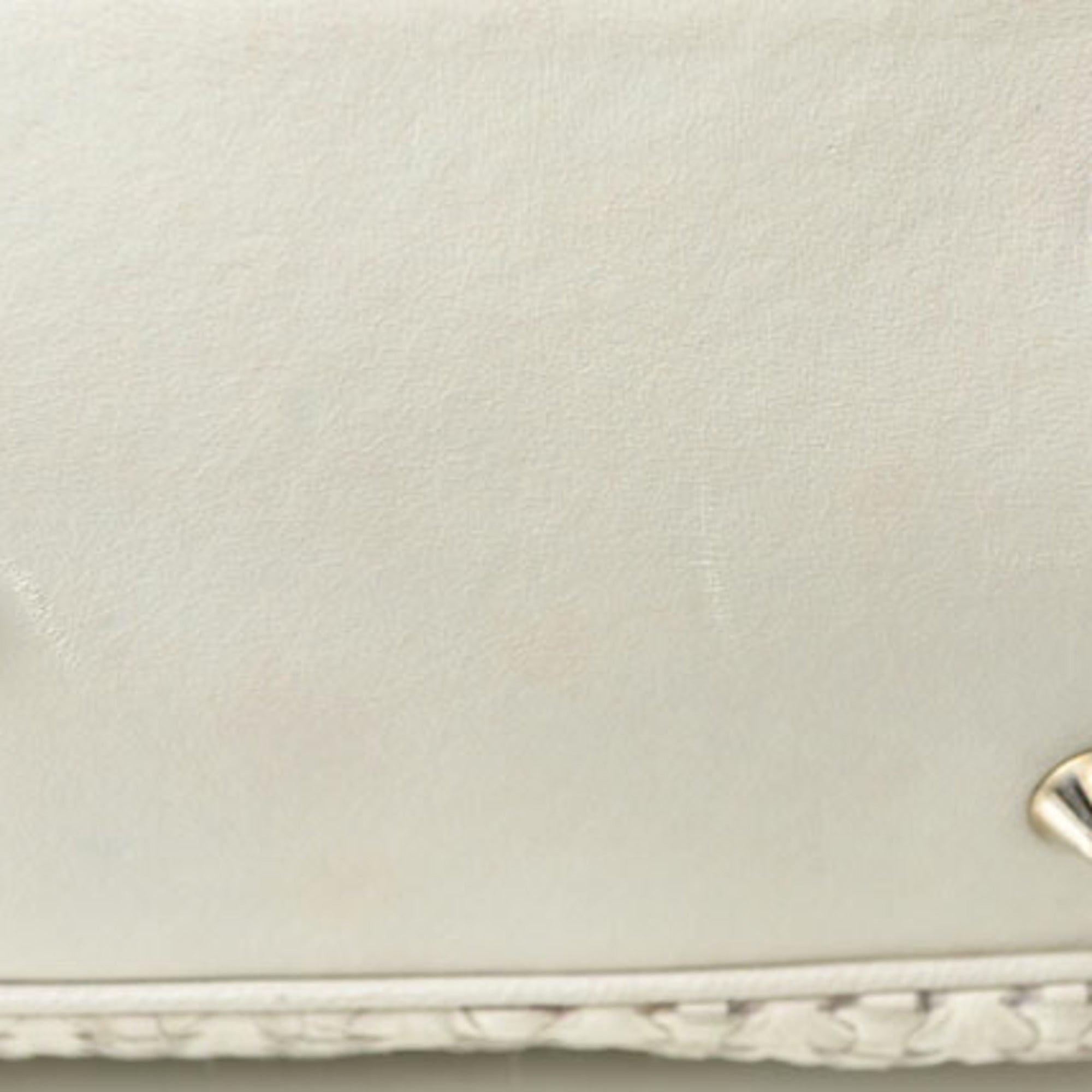 Christian Dior Lady Dior Silver White Leather Tote Bag (Pre-Owned)
