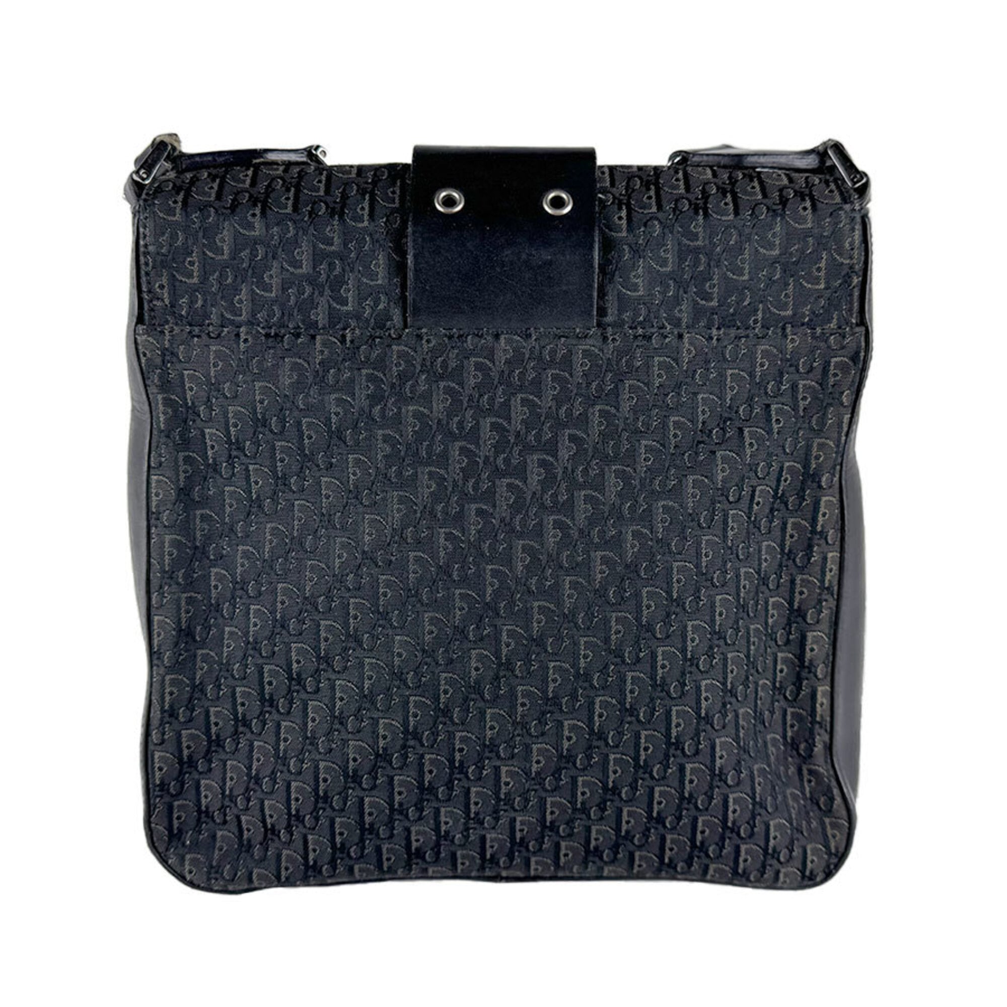 Christian Dior Black Canvas Leather Shoulder Bag (Pre-Owned)