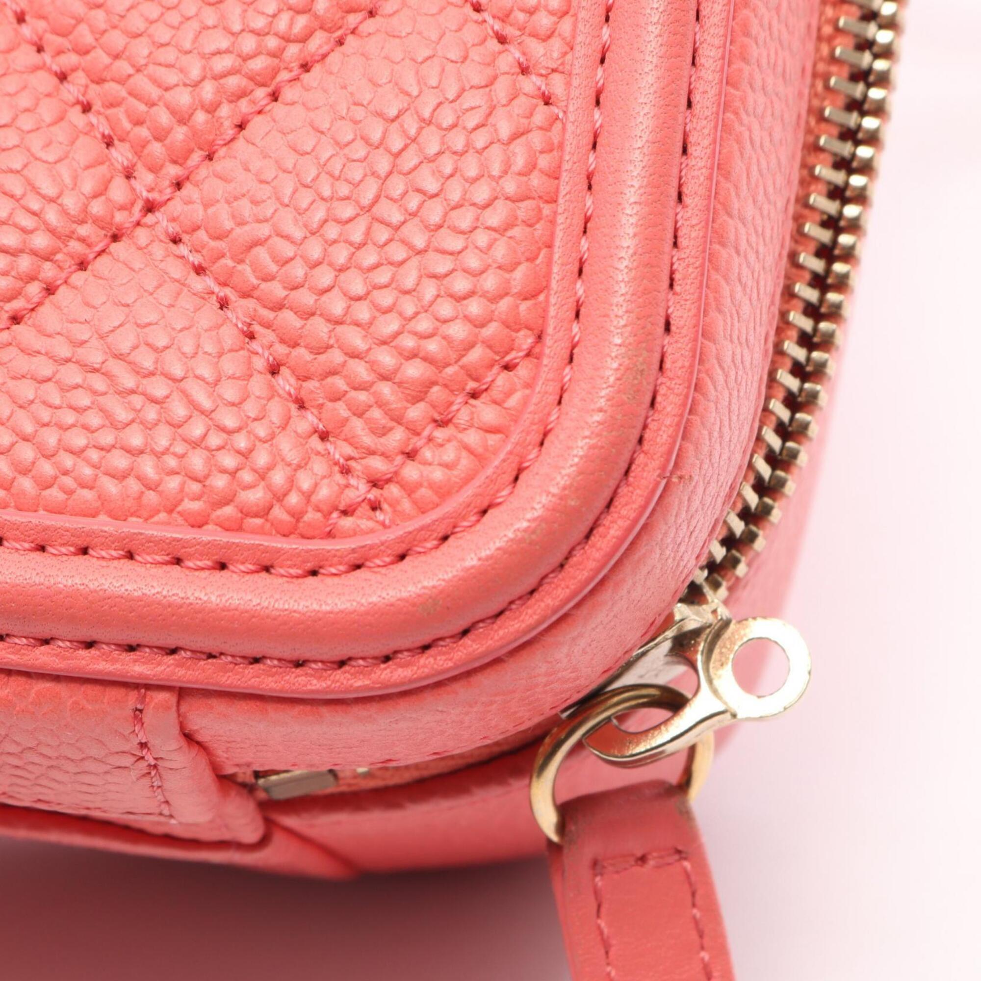 Chanel Pink Grained Calfskin Handbag Shoulder Bag Vanity Bag (Pre-Owned)