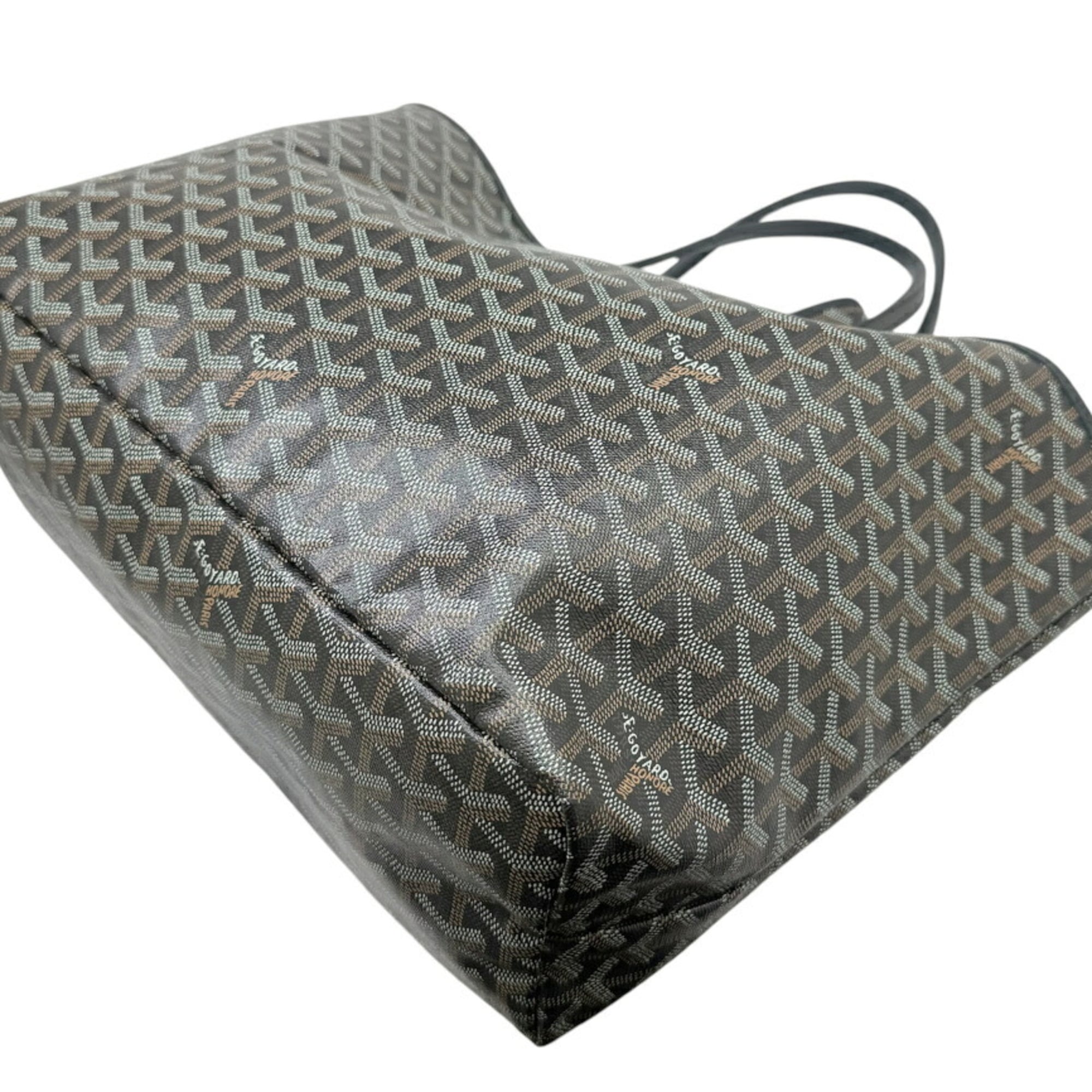 Goyard Saint Louis Black Brown Coated Canvas Leather Pouch Shoulder Bag Tote Bag (Pre-Owned)