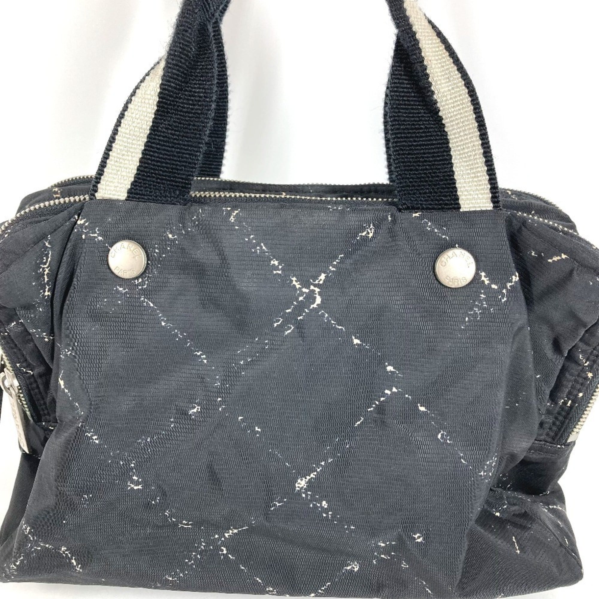 Chanel Travel Line Black Nylon Handbag (Pre-Owned)