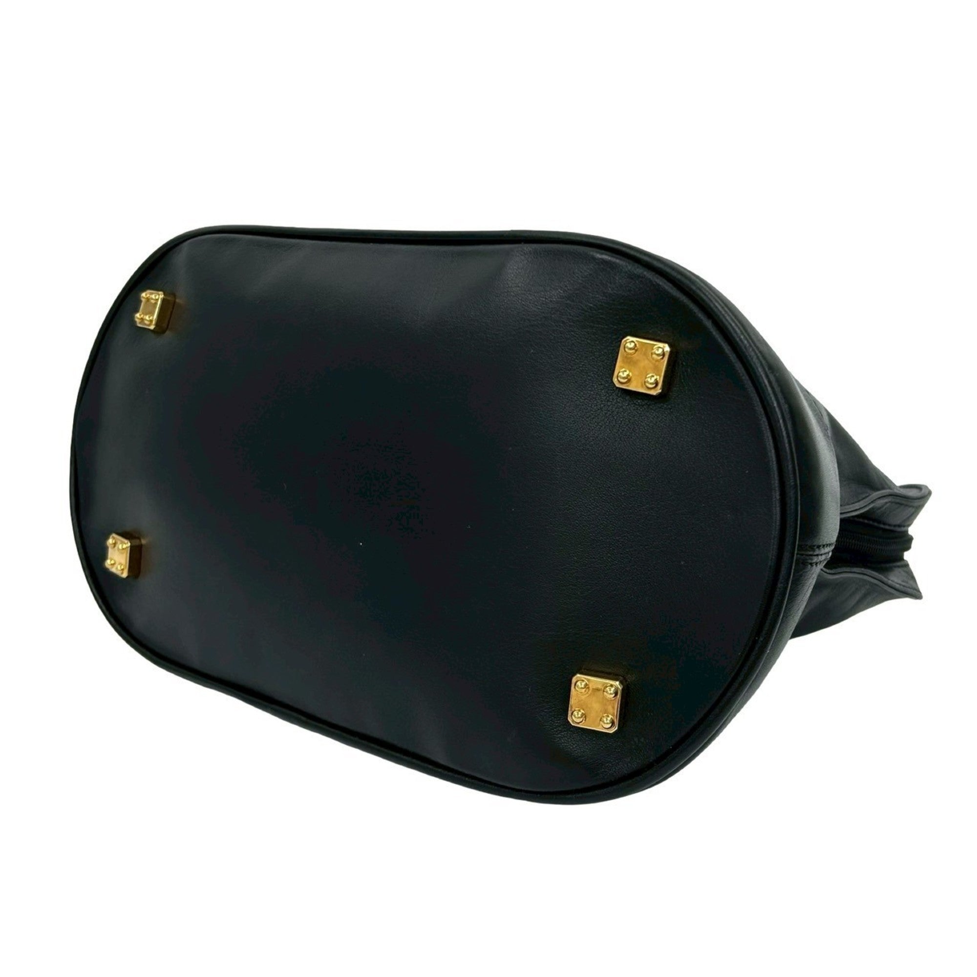 Loewe Black Leather Boston Bag Handbag Tote Bag (Pre-Owned)