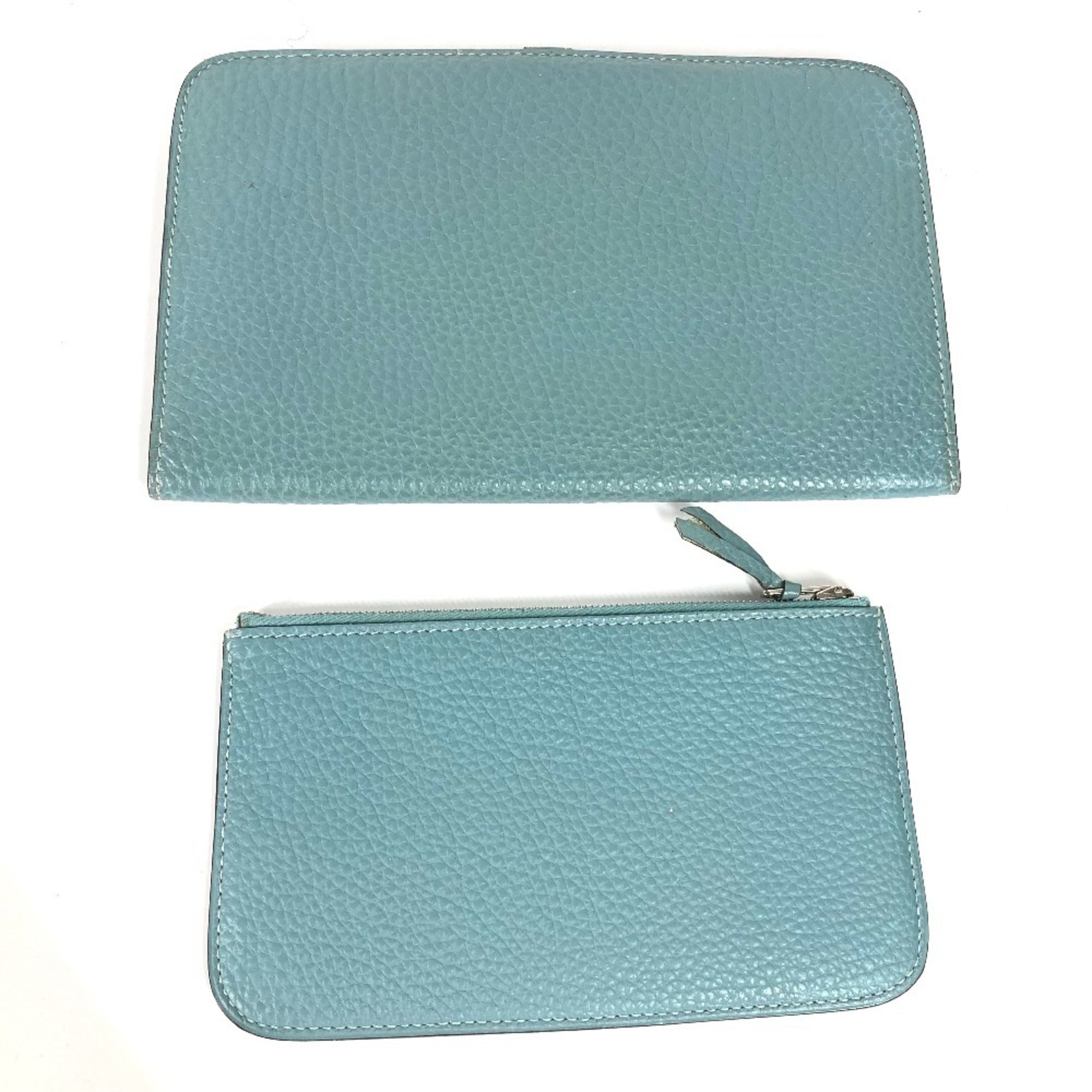 Hermes Dogon Duo Blue Togo Leather Long Wallet (Bi-Fold) (Pre-Owned)