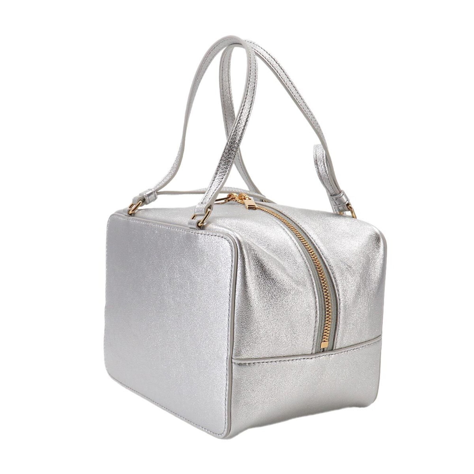 Celine Metallic Silver Leather Handbag Shoulder Bag (Pre-Owned)