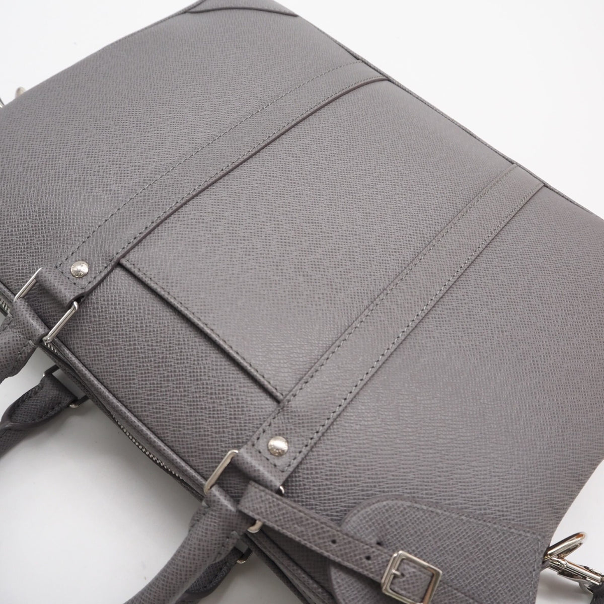 Louis Vuitton Gray Leather Briefcase Handbag (Pre-Owned)