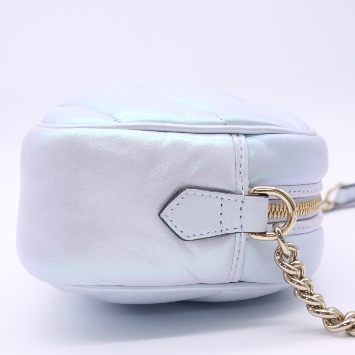 Gucci Gg Marmont Blue Leather Shoulder Bag (Pre-Owned)