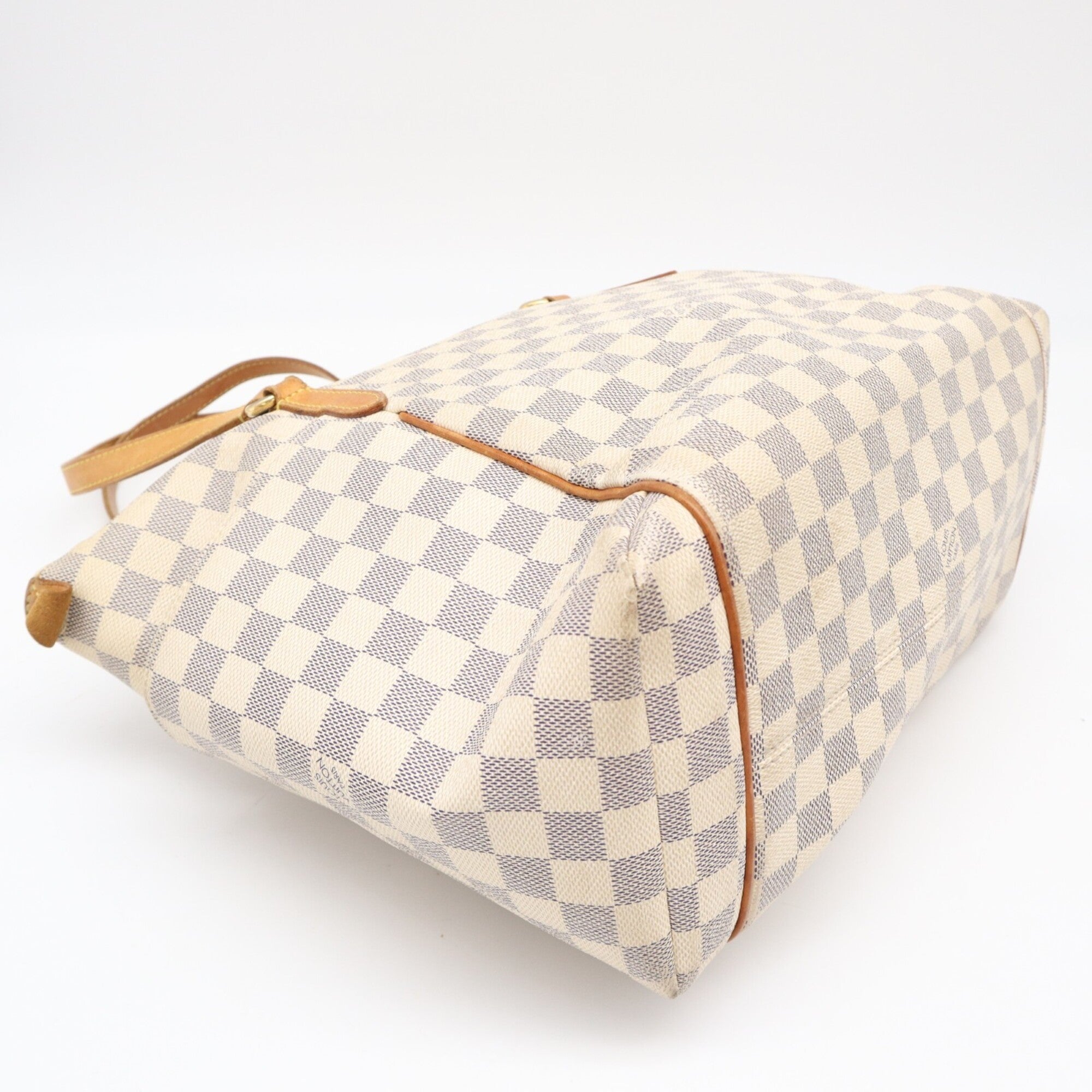 Louis Vuitton Azur Gray White Coated Canvas Leather Handbag (Pre-Owned)