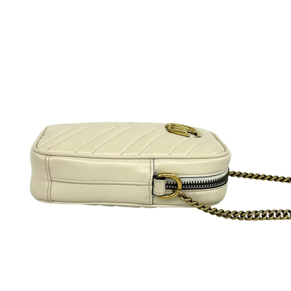Gucci White Leather Pochette Shoulder Bag (Pre-Owned)