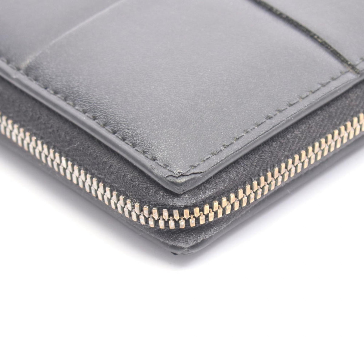 Bottega Veneta Black Leather Long Wallet (Bi-Fold) (Pre-Owned)