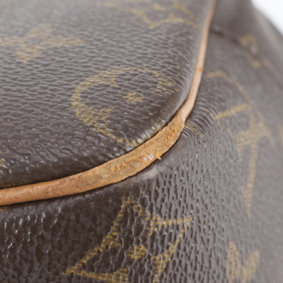 Louis Vuitton Brown Leather Coated Canvas Handbag Shoulder Bag Tote Bag (Pre-Owned)